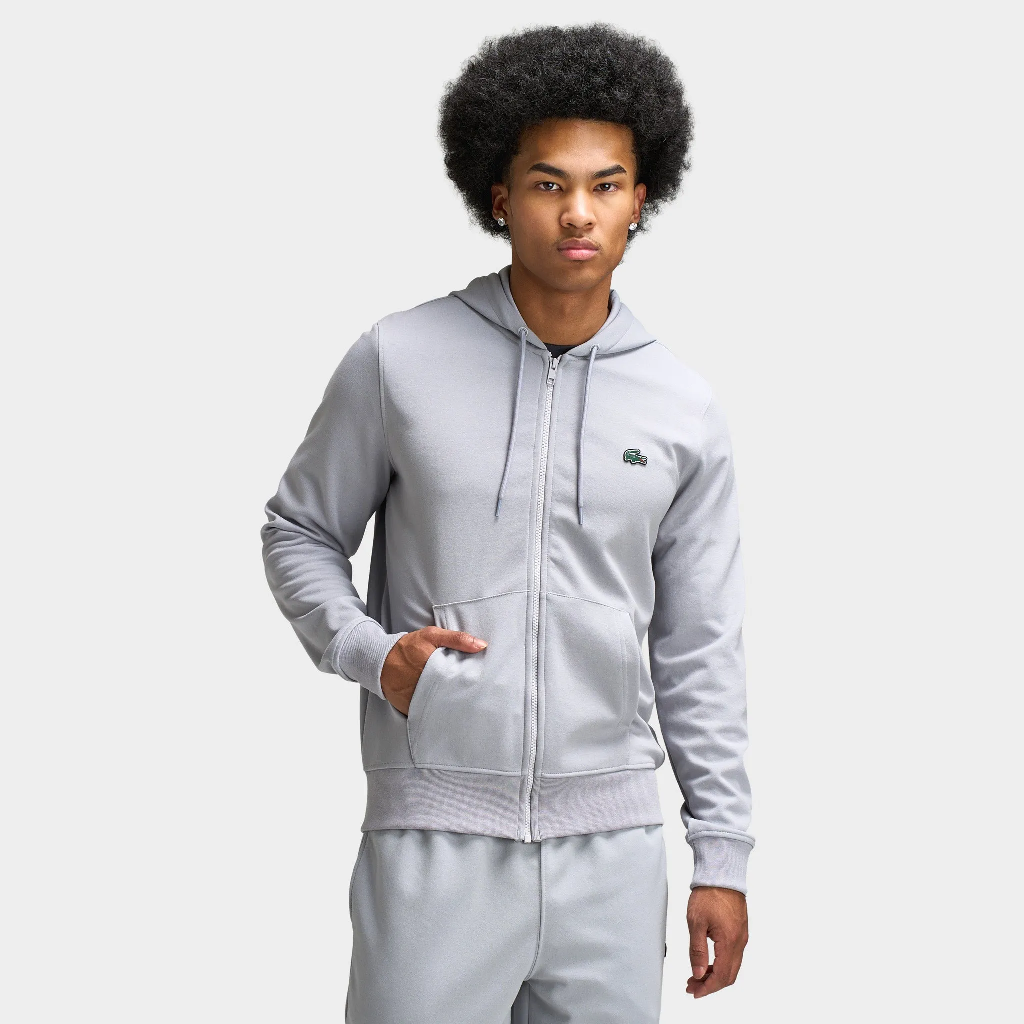 Lacoste Double Knit Full-Zip Sweater / Grey sold by JD Sports product image thumbnail 5