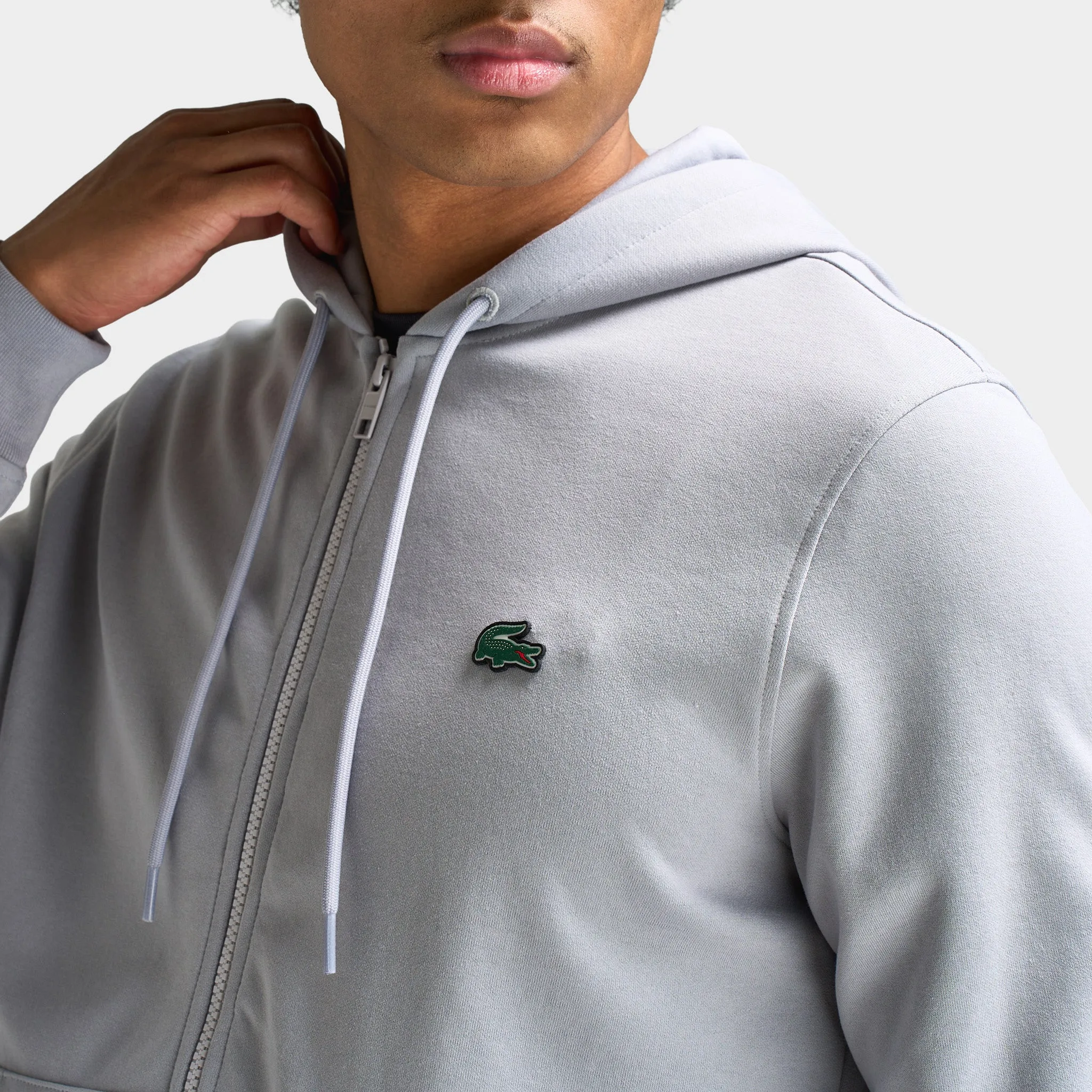 Lacoste Double Knit Full-Zip Sweater / Grey sold by JD Sports product image thumbnail 3