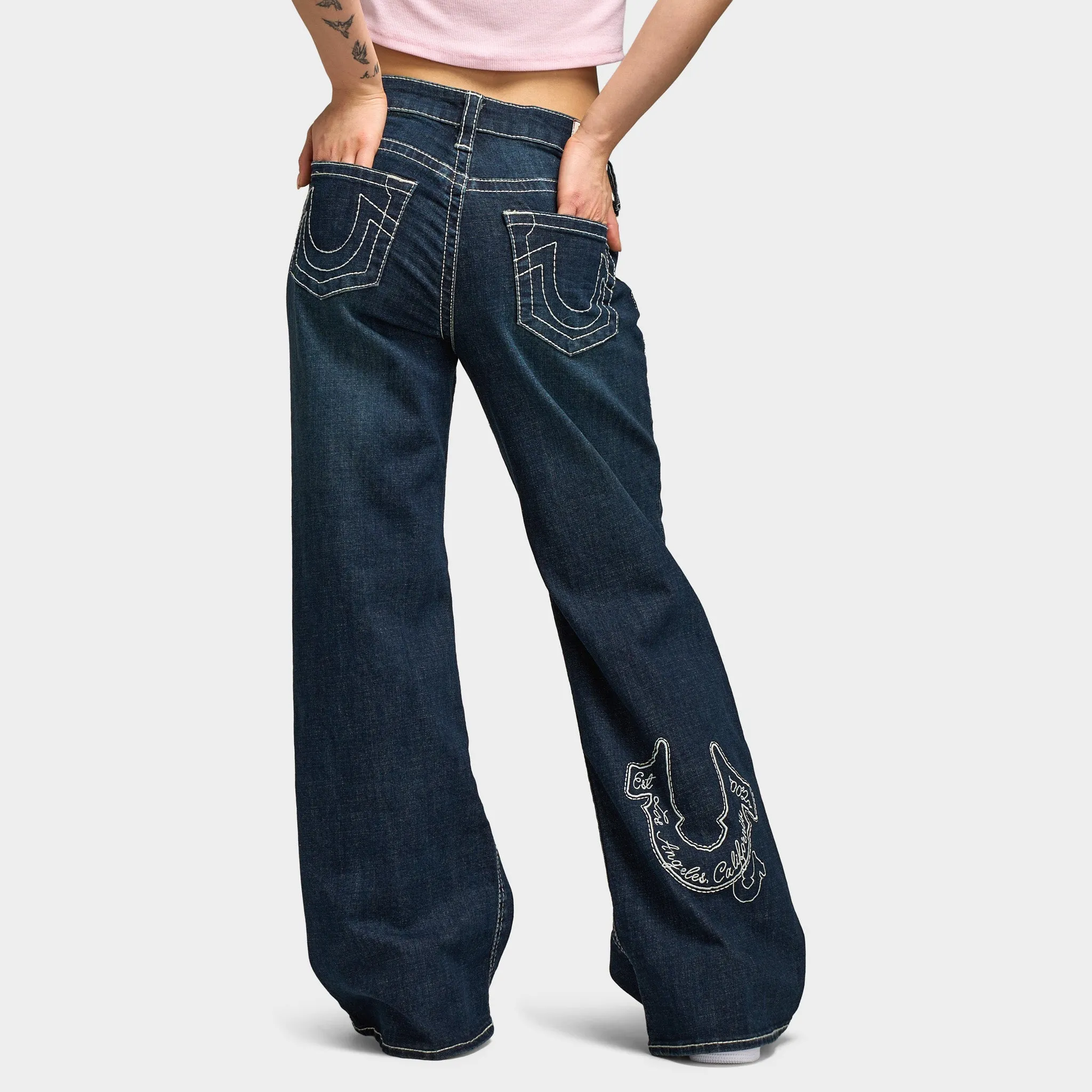 True Religion Women's Embroidery Bobbi Baggy Big T Jeans / Ice Meadow sold by JD Sports product image thumbnail 2