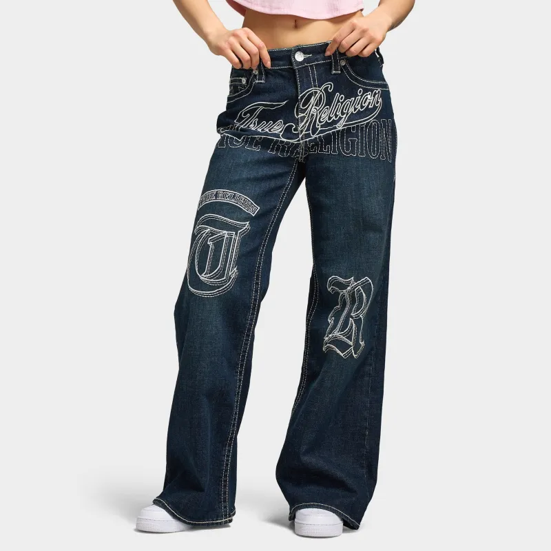 True Religion Women's Embroidery Bobbi Baggy Big T Jeans / Ice Meadow sold by JD Sports