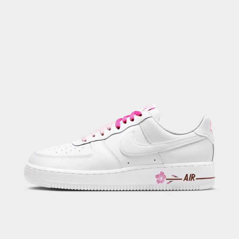 Nike Women's Air Force 1 White / White - Playful Pink made by JD Sports