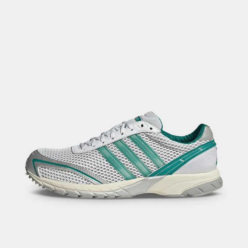 adidas Women's Adizero Adios OG Silver Metallic / Black - Power Green made by Adidas