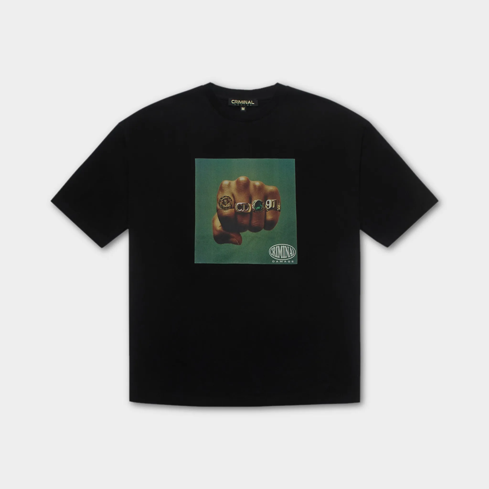 Criminal Damage Fist Of Gold T-Shirt / Black sold by JD Sports