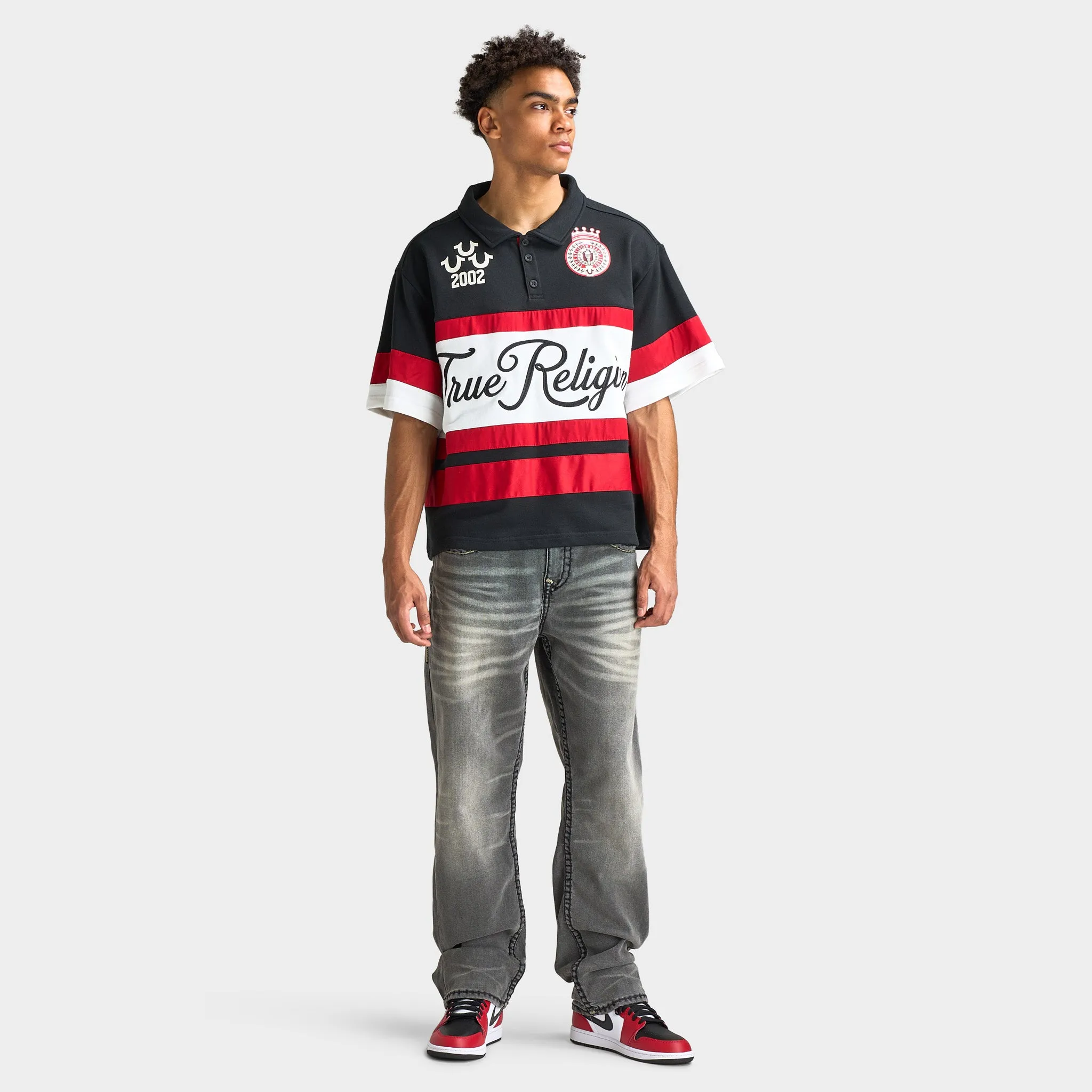 True Religion SS Relaxed Rugby Polo Red / White - Black sold by JD Sports product image thumbnail 5