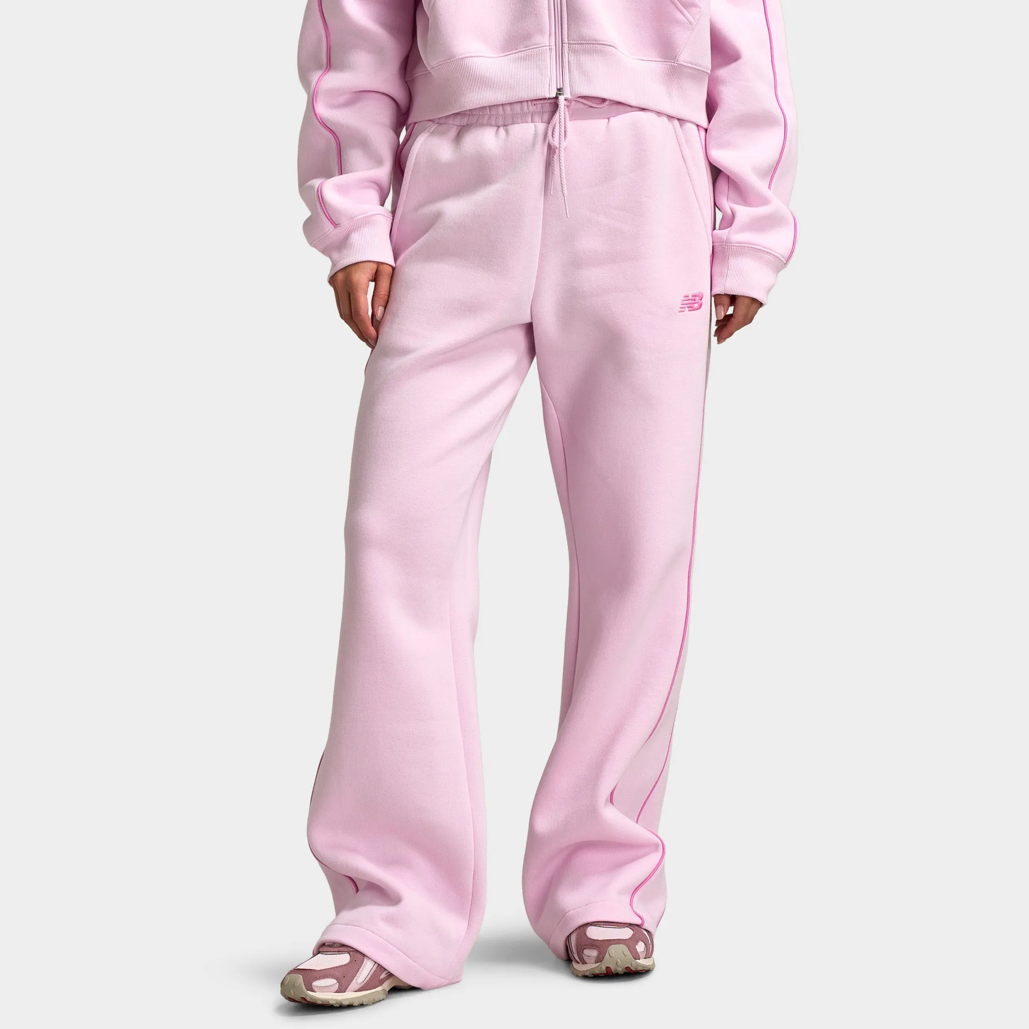 New Balance Women's Piping Straight Leg Joggers / Light Raspberry sold by JD Sports