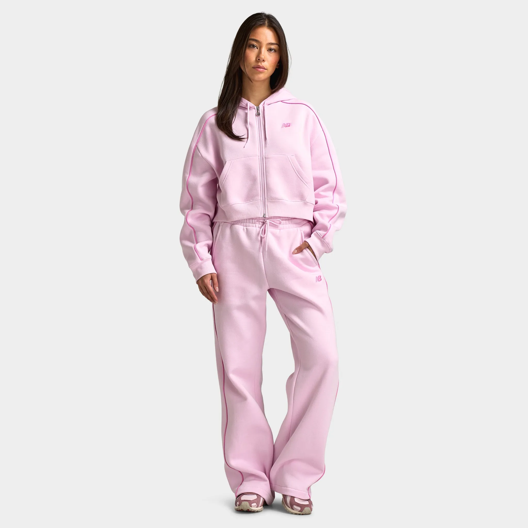 New Balance Women's Piping Full-Zip Hoodie / Light Raspberry sold by JD Sports product image thumbnail 5