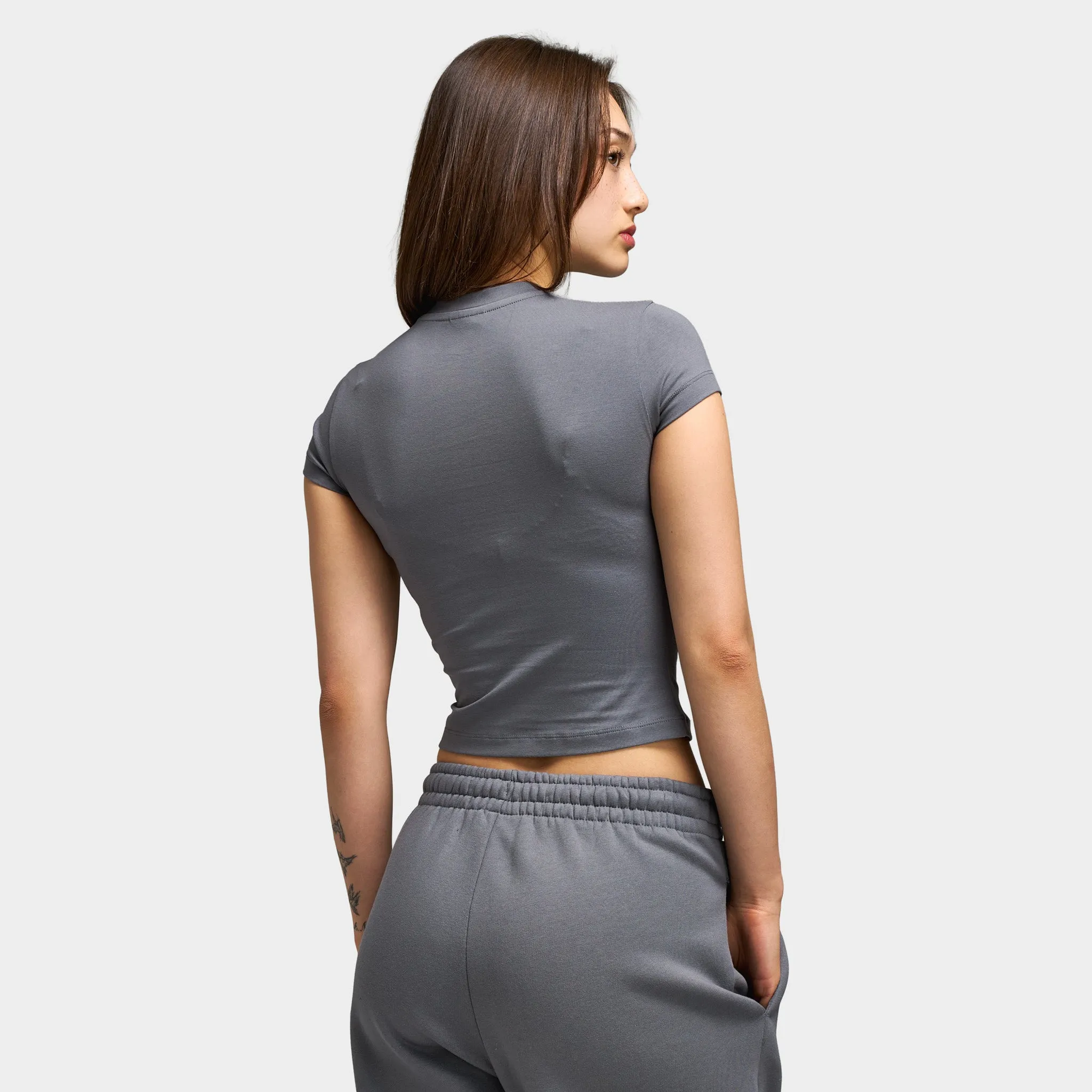 Hoodrich Luz Cropped Fitted T-Shirt / Grey sold by JD Sports product image thumbnail 2