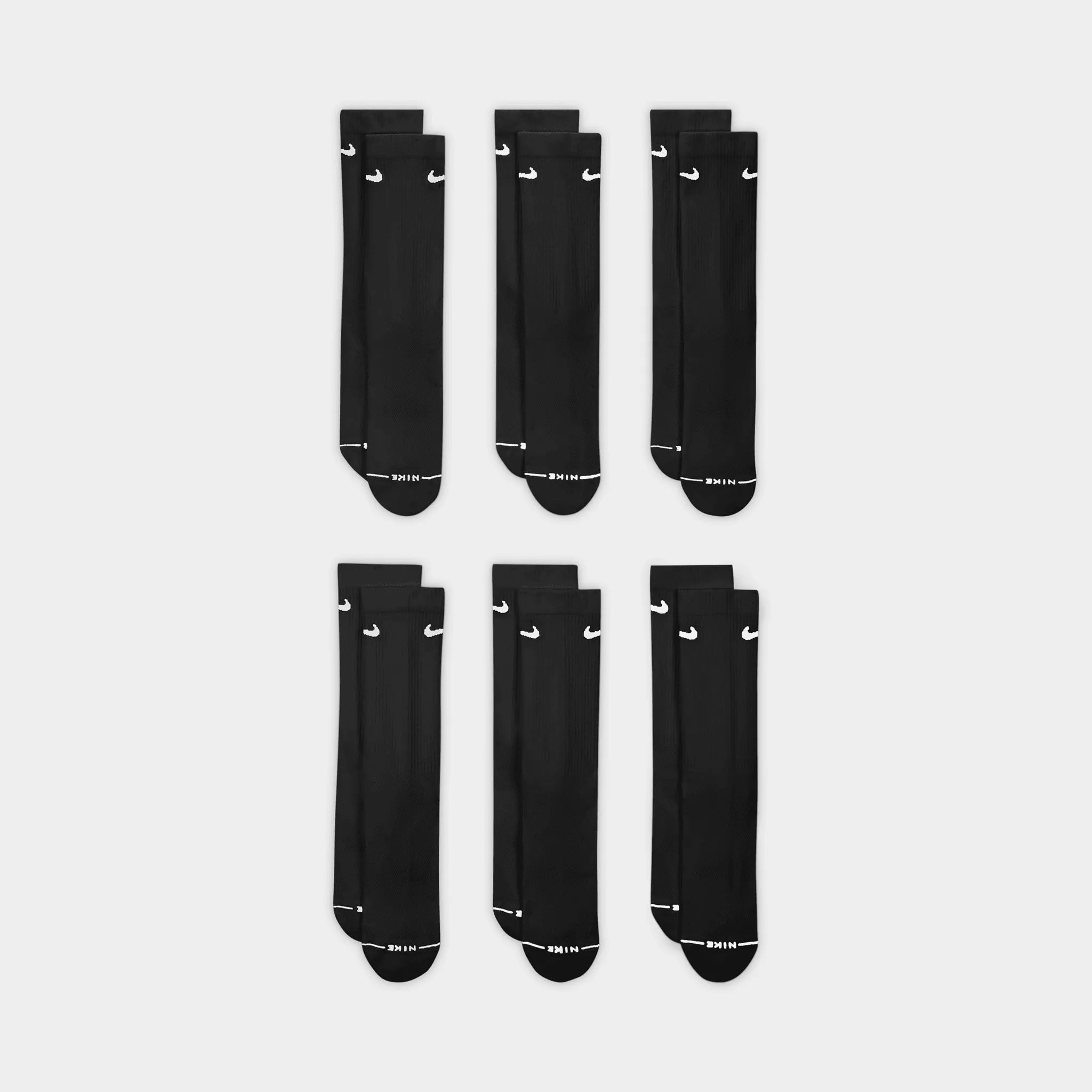 Nike Everyday Elevated Crew Socks (6-Pack) Black / White sold by JD Sports product image thumbnail 2