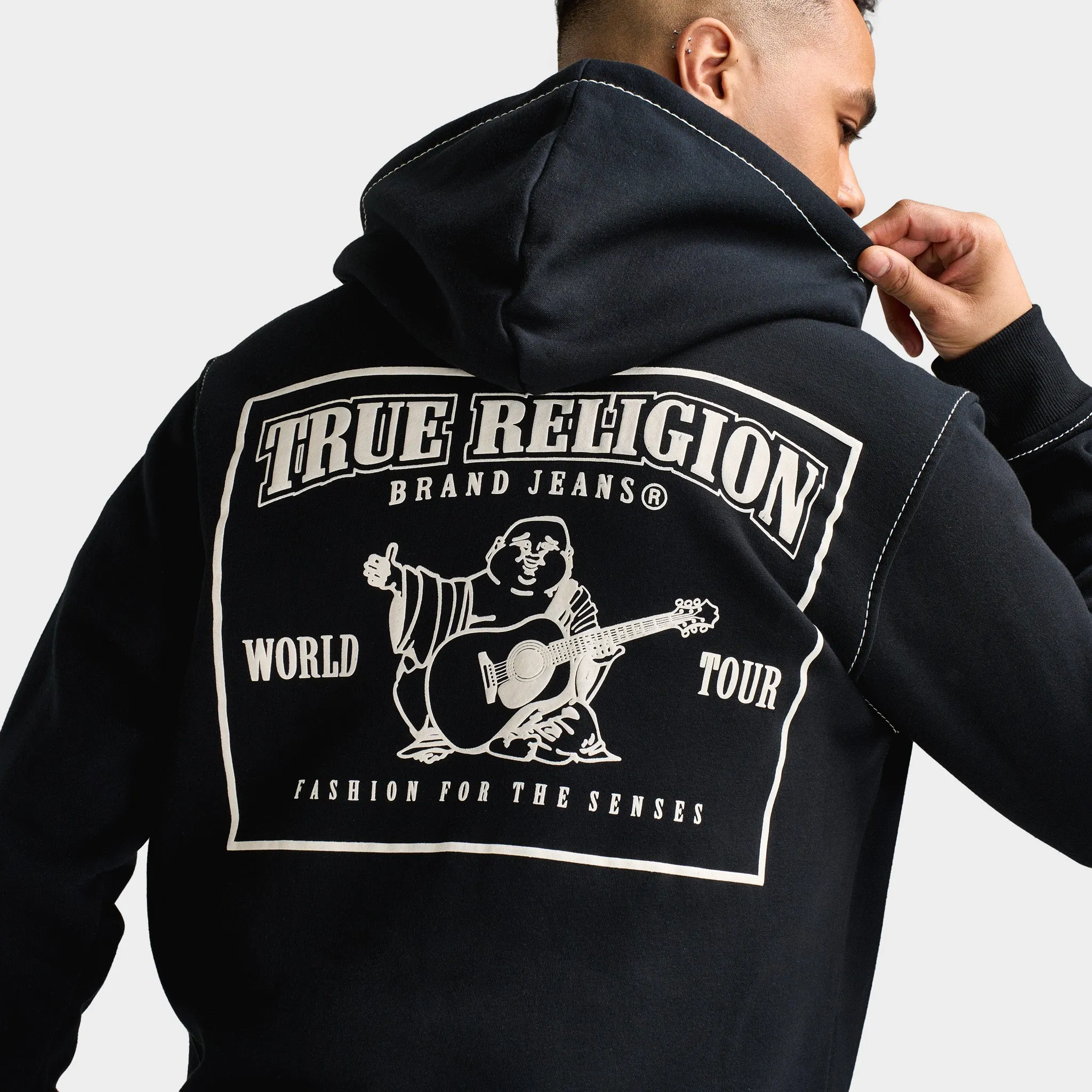 True Religion Big T Full-Zip Hoodie / Jet Black sold by JD Sports product image thumbnail 4