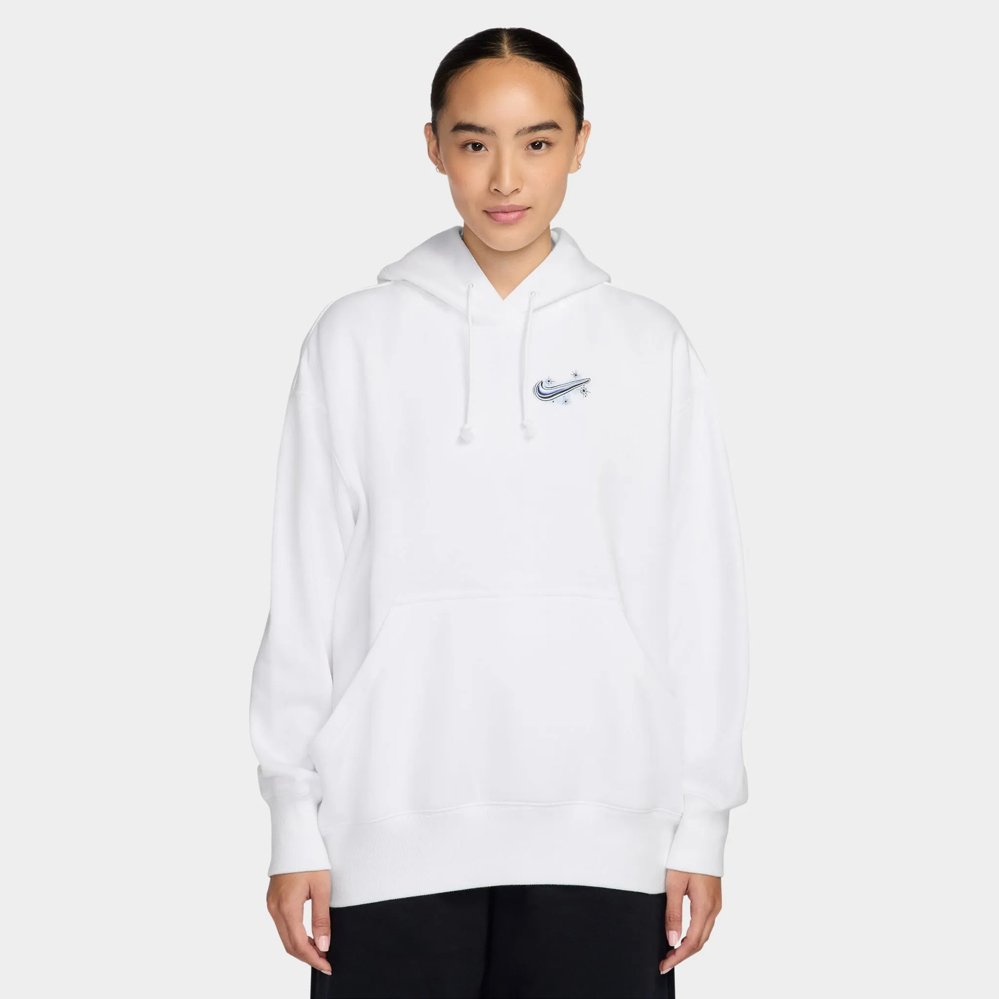 Nike Sportswear Women's Phoenix Fleece Oversized Airbush Hoodie / White / Lapis sold by JD Sports