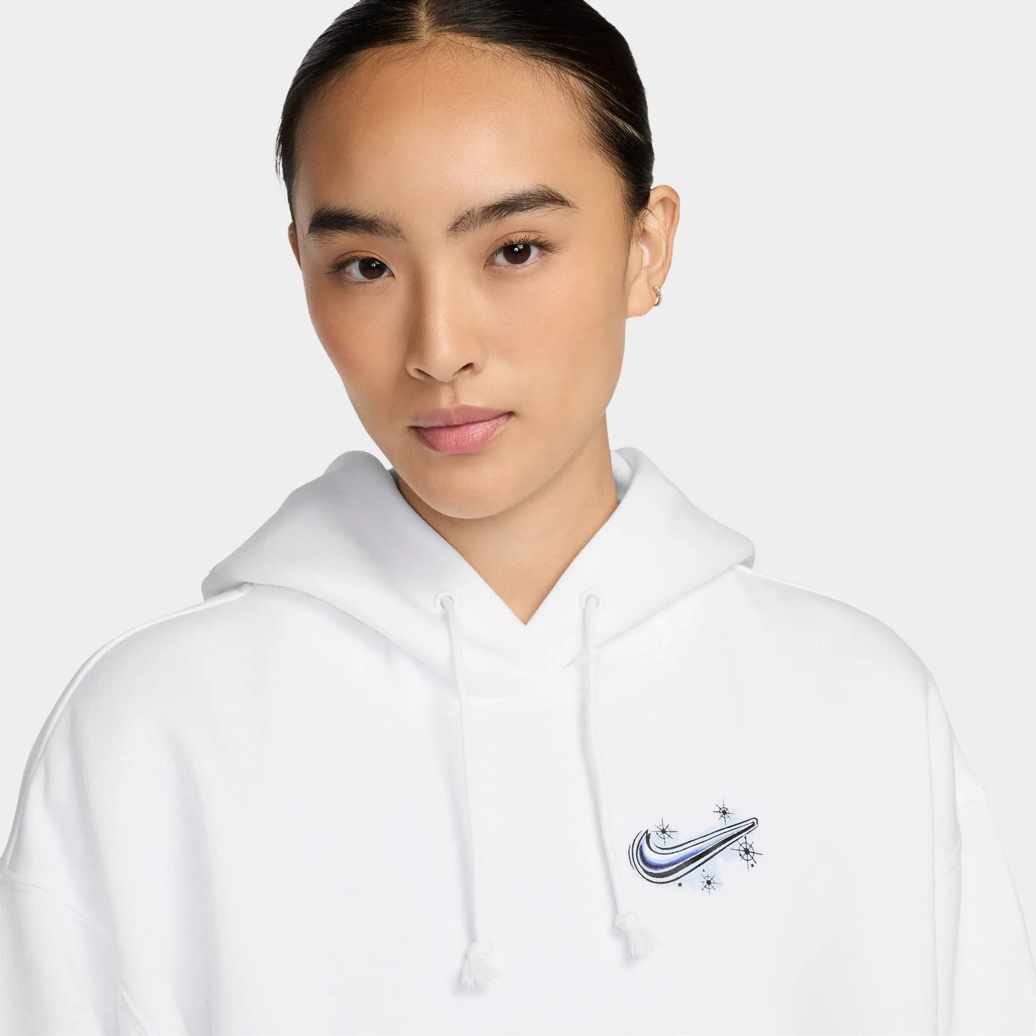 Nike Sportswear Women's Phoenix Fleece Oversized Airbush Hoodie / White / Lapis sold by JD Sports product image thumbnail 3