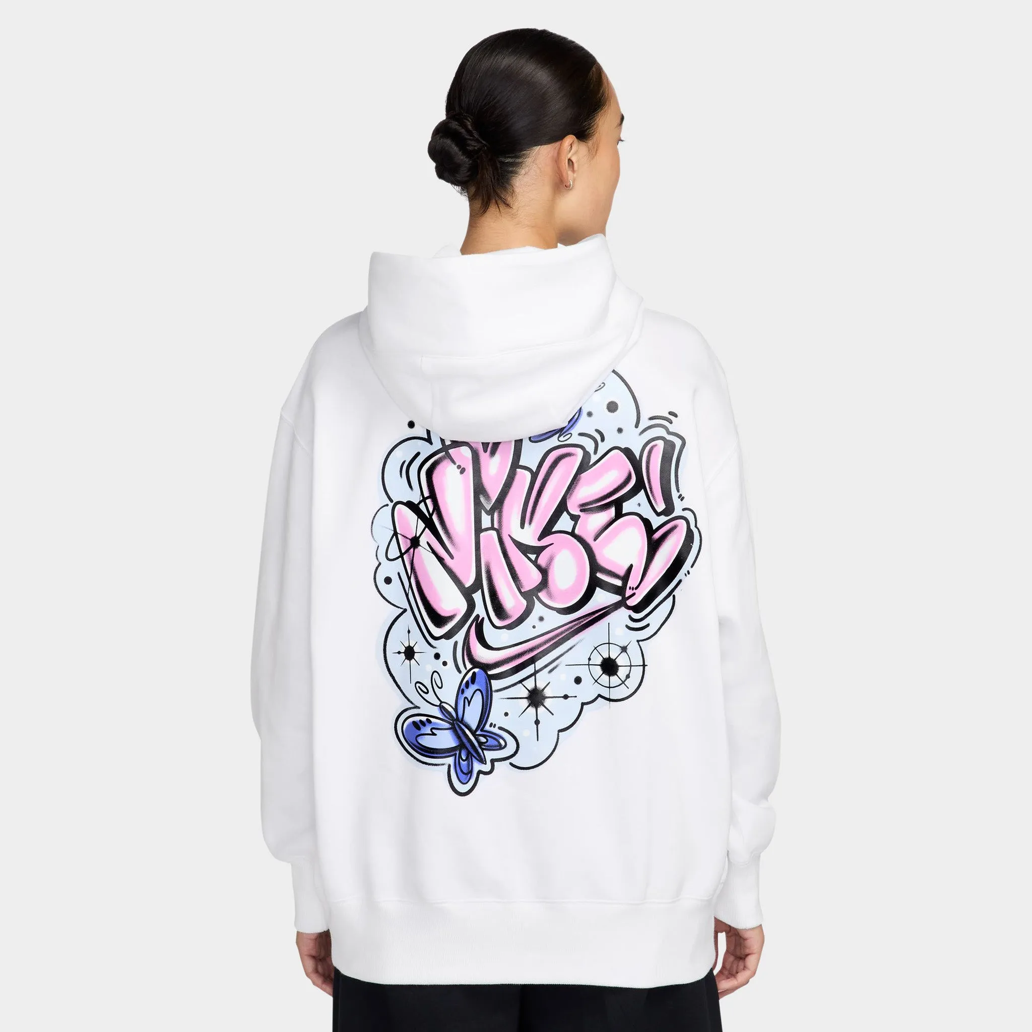 Nike Sportswear Women's Phoenix Fleece Oversized Airbush Hoodie / White / Lapis sold by JD Sports product image thumbnail 2