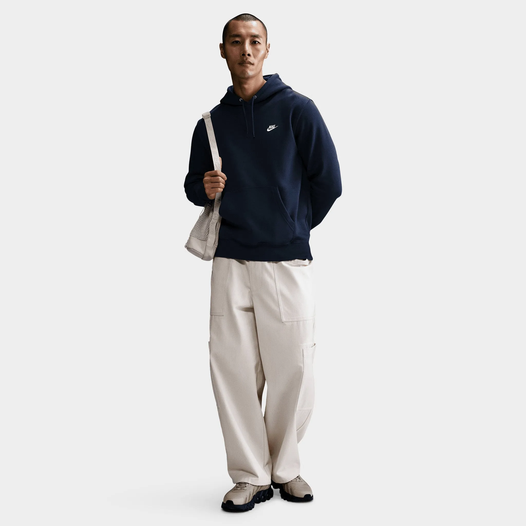 Nike Club Fleece Hoodie / Obsidian / White sold by JD Sports