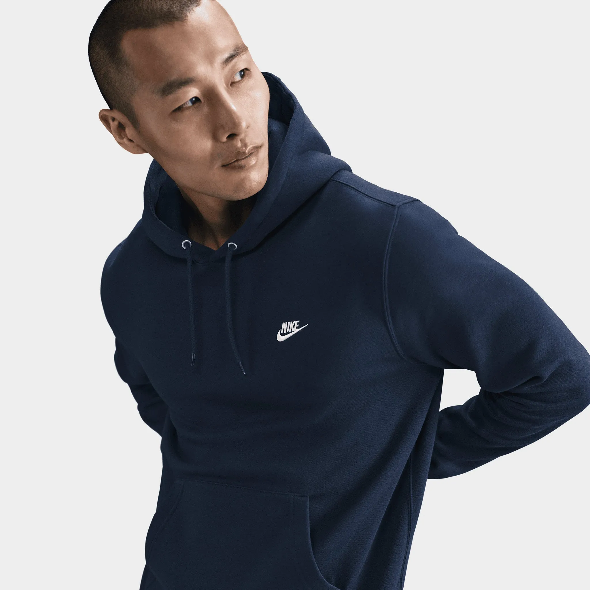 Nike Club Fleece Hoodie / Obsidian / White sold by JD Sports product image thumbnail 3