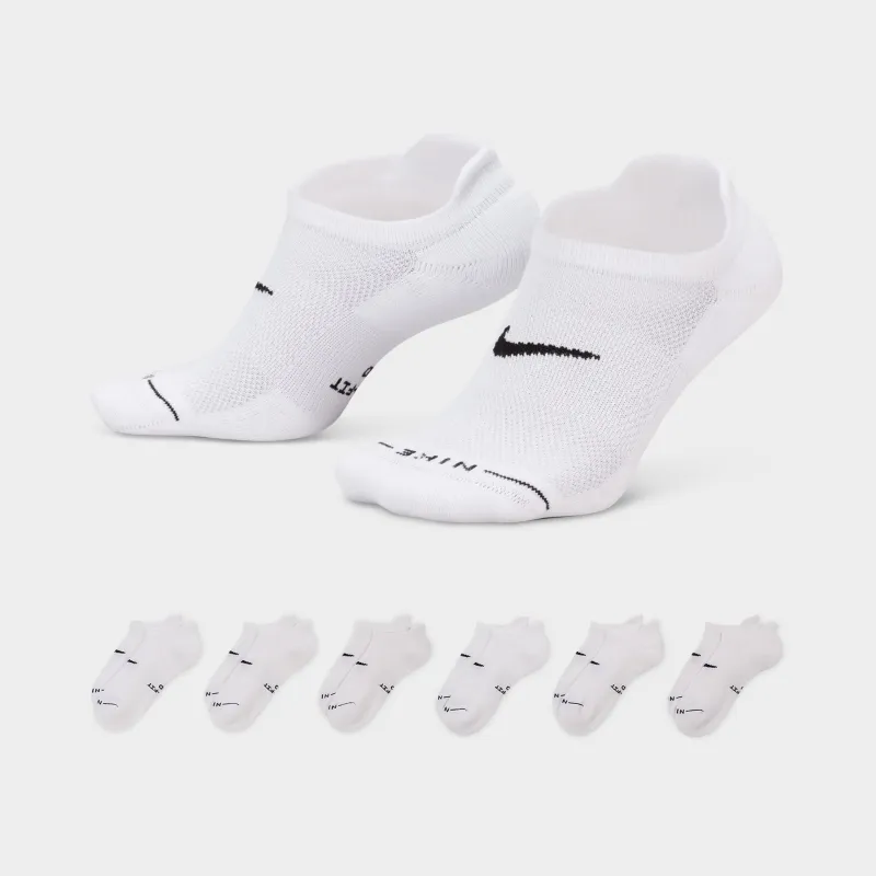 Nike Everyday Elevated No Show Socks (6-Pack) White / Black made by Nike