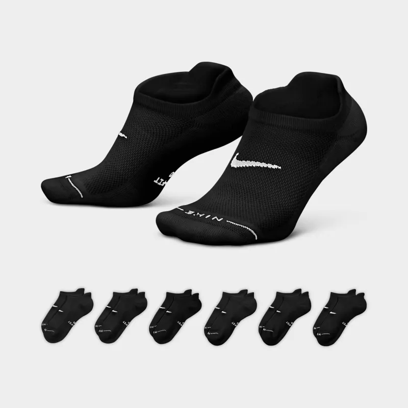 Nike Everyday Elevated No Show Socks (6 Pack) Black/ White made by Nike