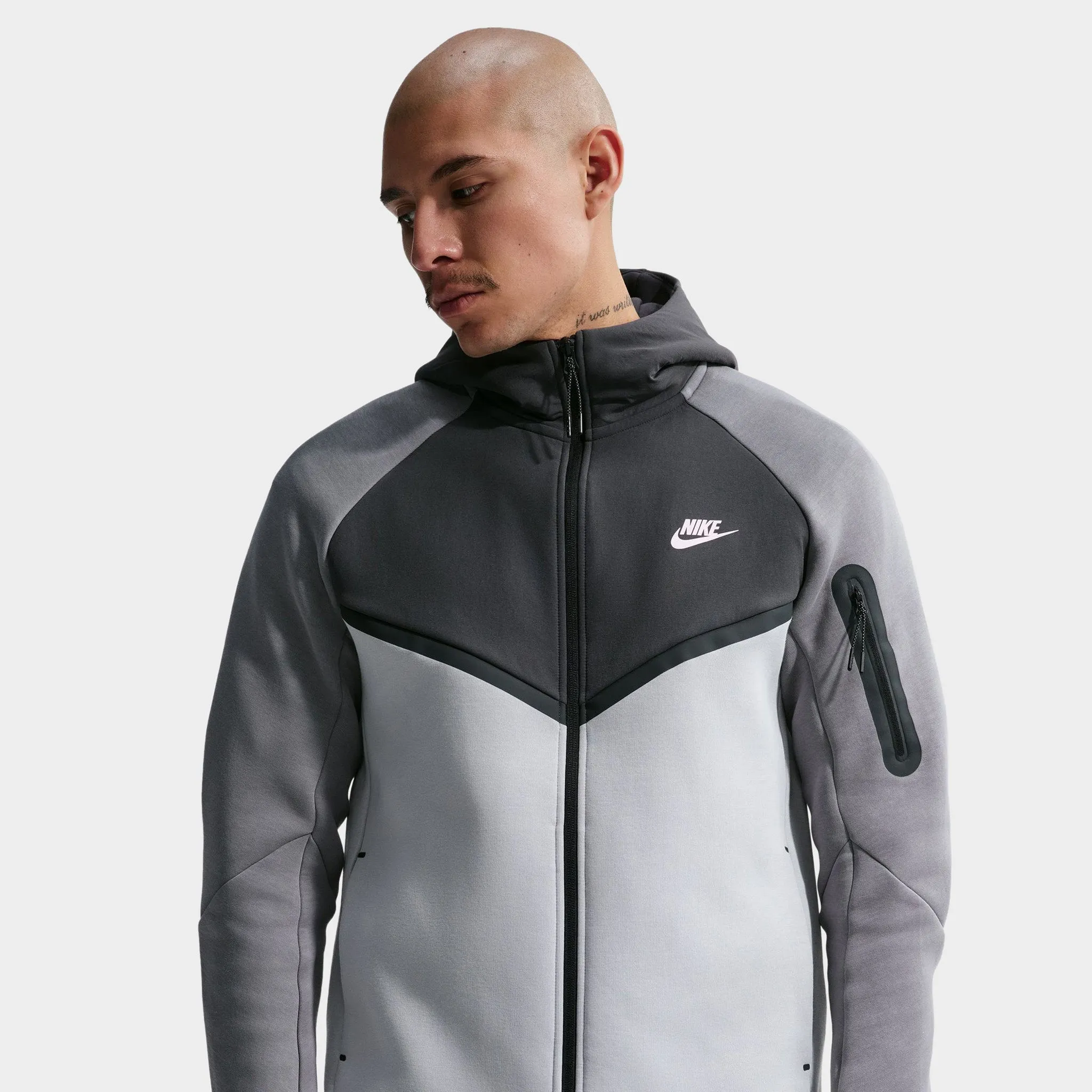 Nike Mix Tech Fleece Hoodie Smoke Grey / Anthracite / Pink sold by JD Sports