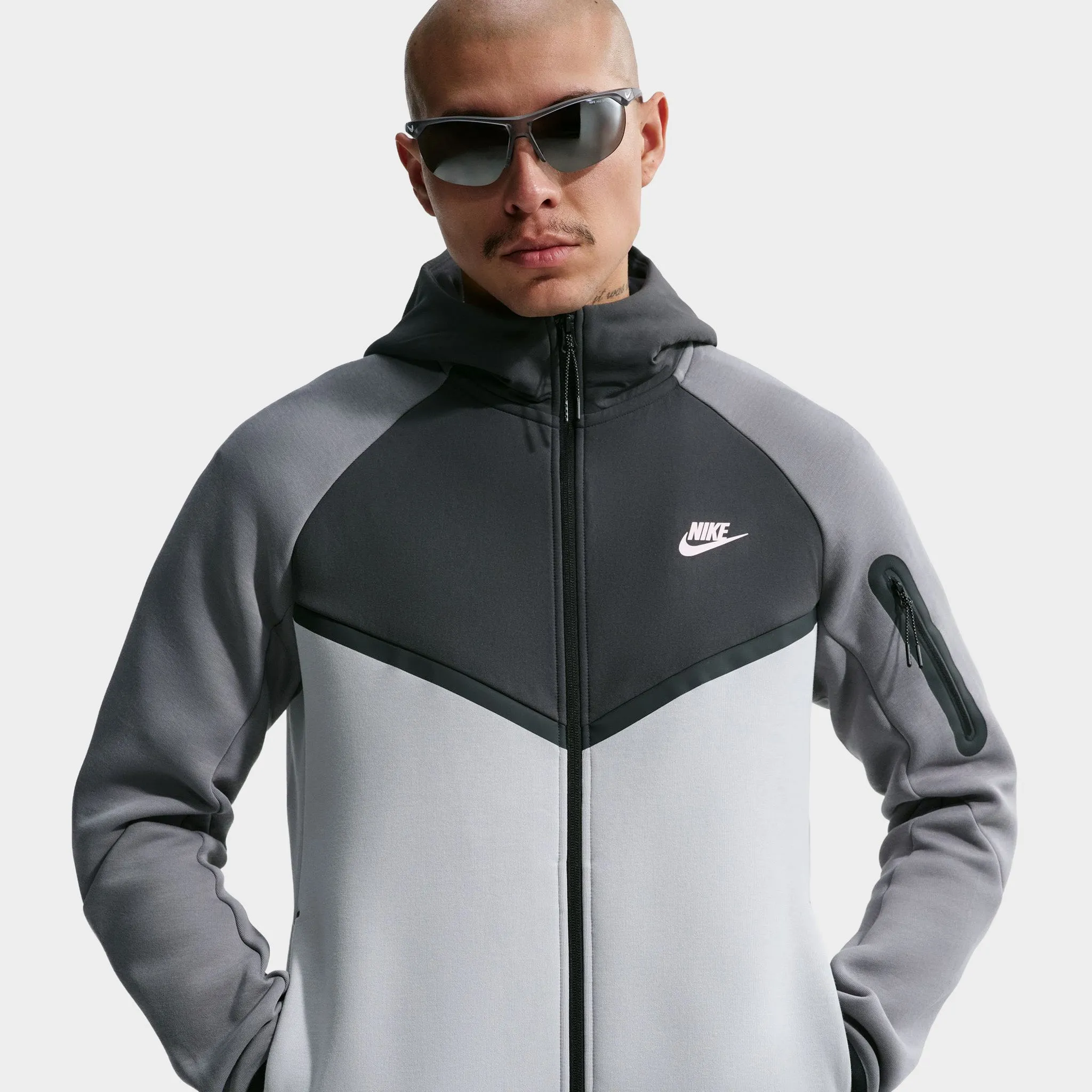 Nike Mix Tech Fleece Hoodie Smoke Grey / Anthracite / Pink sold by JD Sports product image thumbnail 5