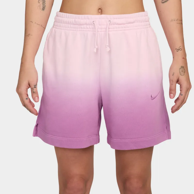 Nike Sportswear Women's Phoenix Fleece Mid Rise Dip Shorts / Pink Foam / Light Magenta made by Nike