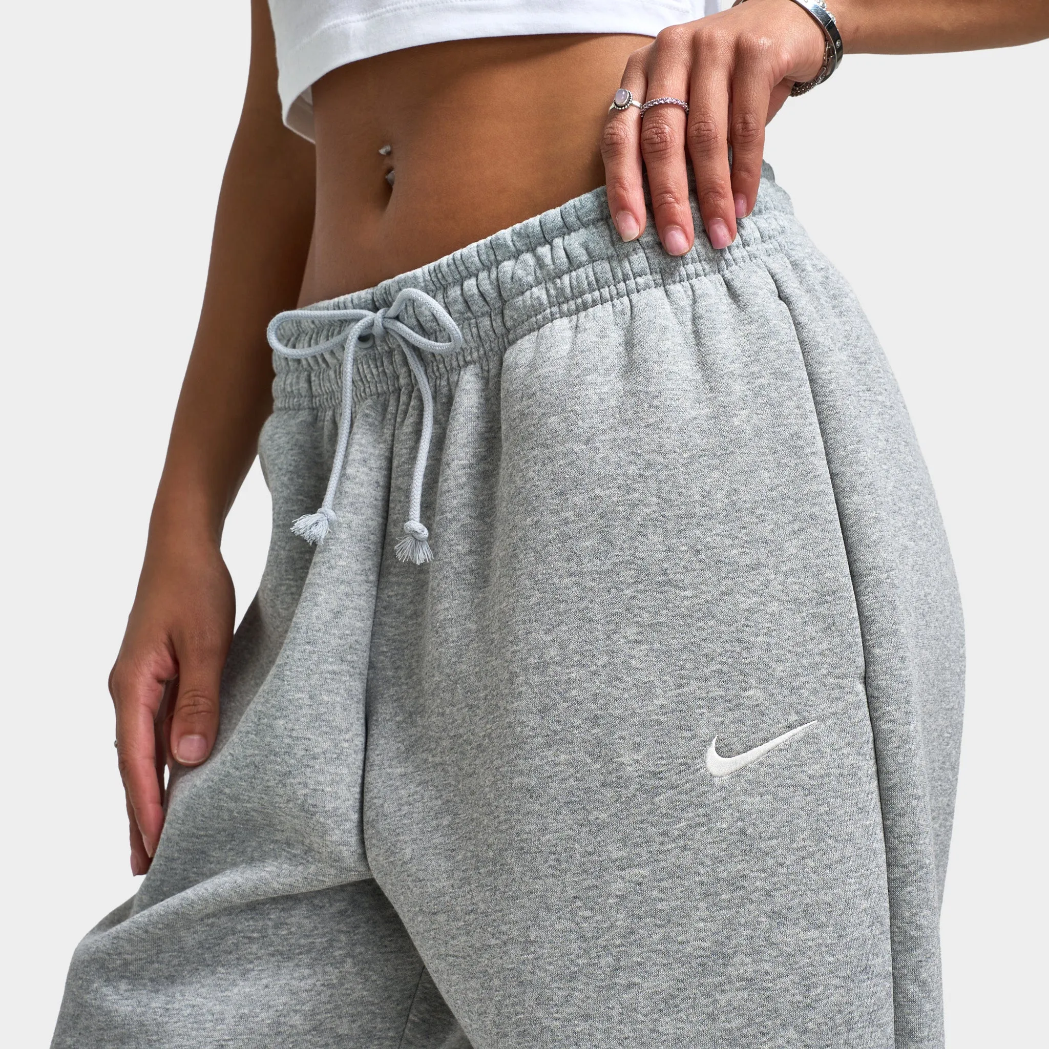 Nike Sportswear Women's Phoenix High-Waisted Oversized Sweatpants Dark Grey Heather / Sail sold by JD Sports product image thumbnail 5