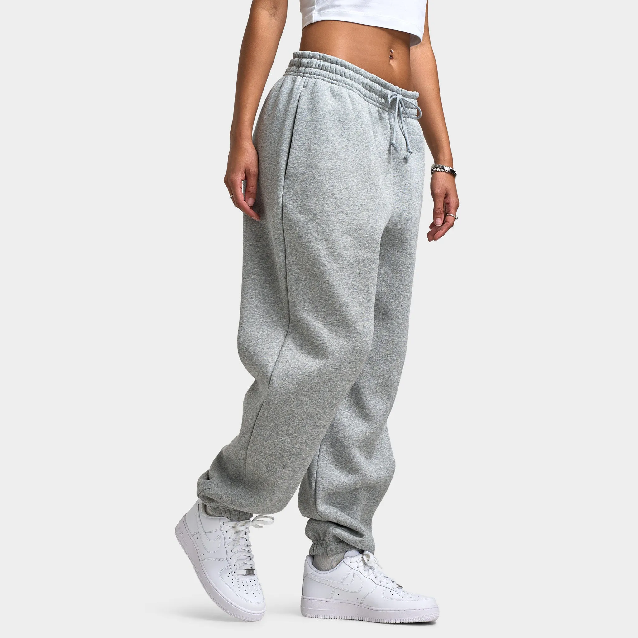 Nike Sportswear Women's Phoenix High-Waisted Oversized Sweatpants Dark Grey Heather / Sail sold by JD Sports product image thumbnail 4