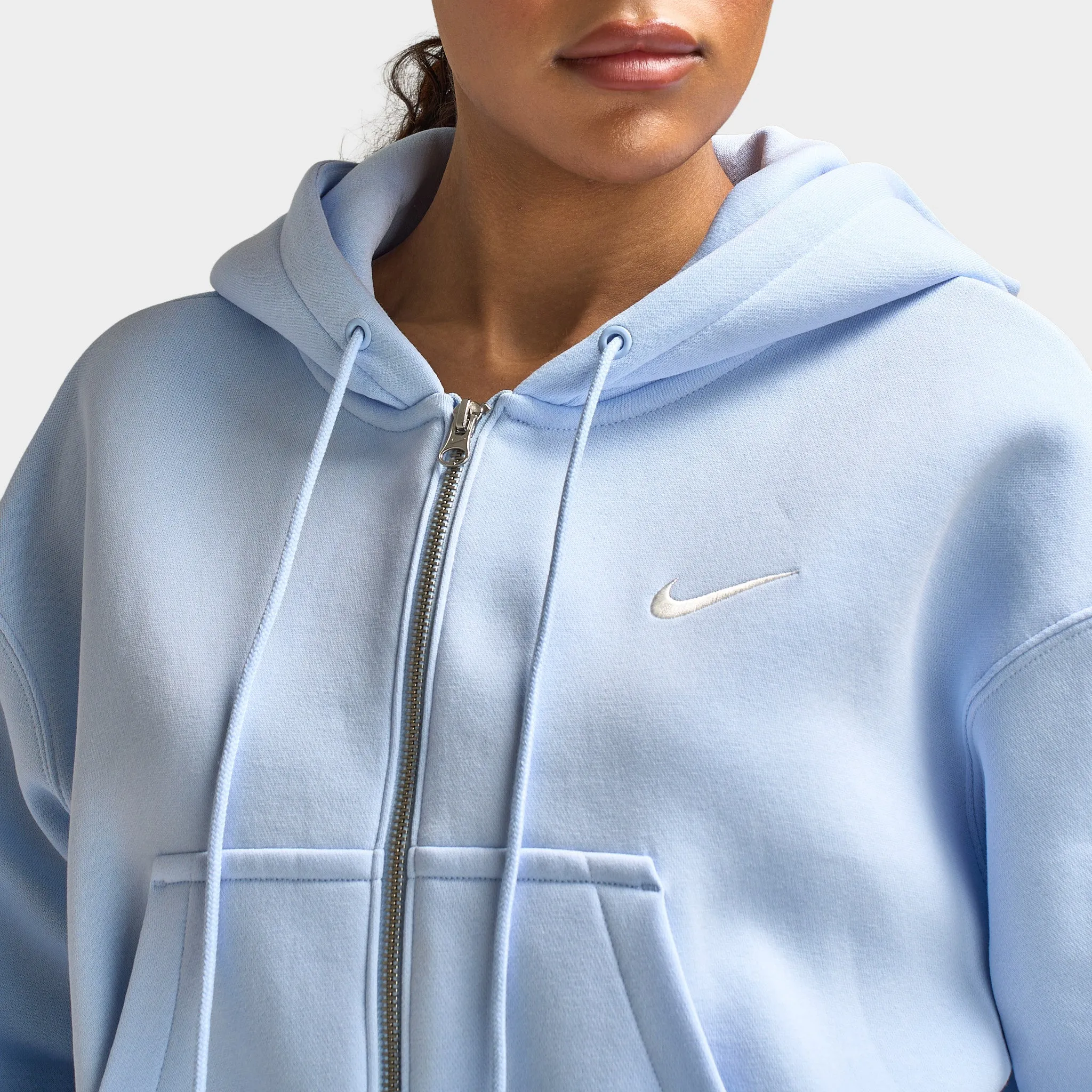 Nike Sportswear Women's Phoenix Fleece Crop Full-Zip Hoodie / Hydrogen Blue / Sail sold by JD Sports product image thumbnail 3