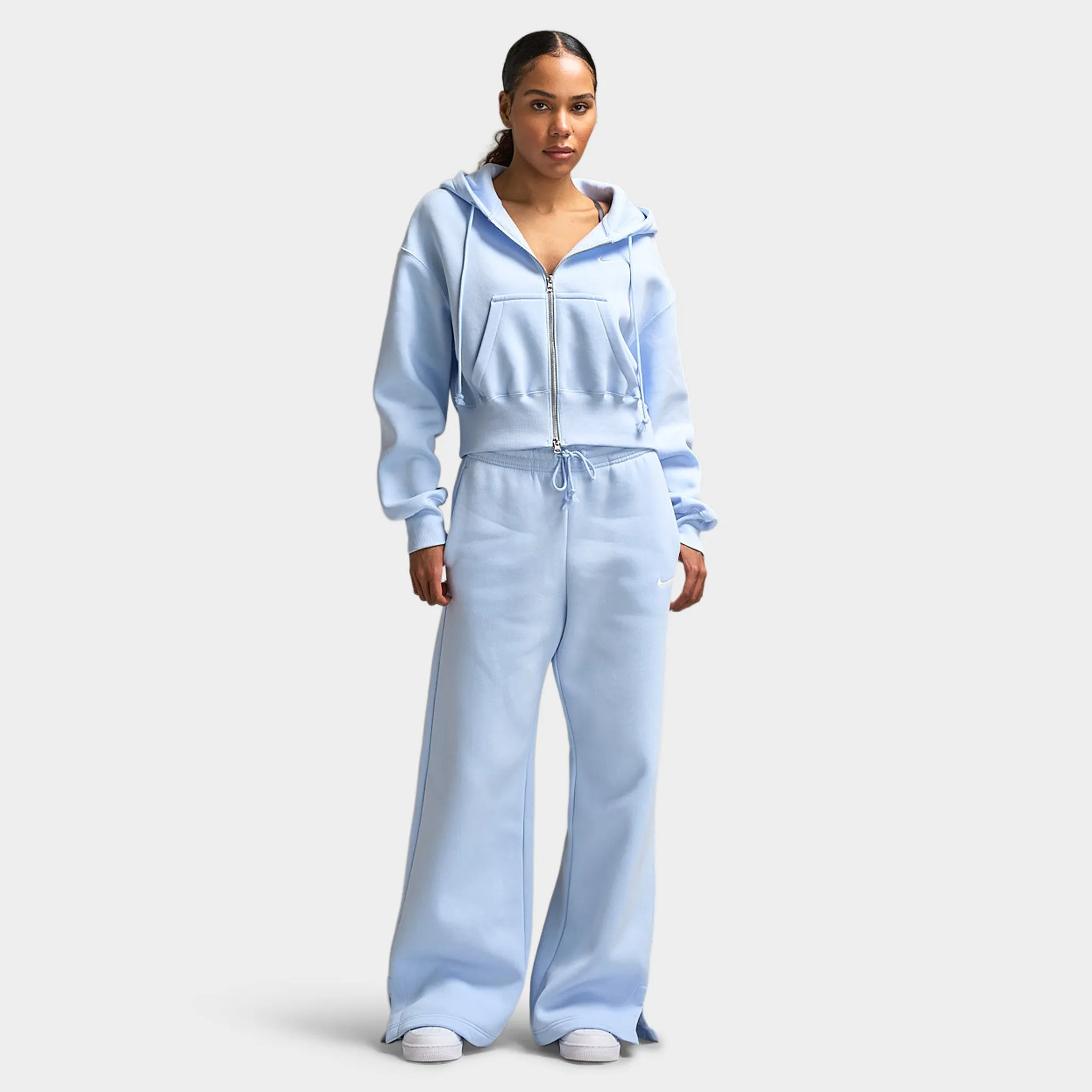 Nike Sportswear Women's Phoenix Fleece Crop Full-Zip Hoodie / Hydrogen Blue / Sail sold by JD Sports product image thumbnail 5