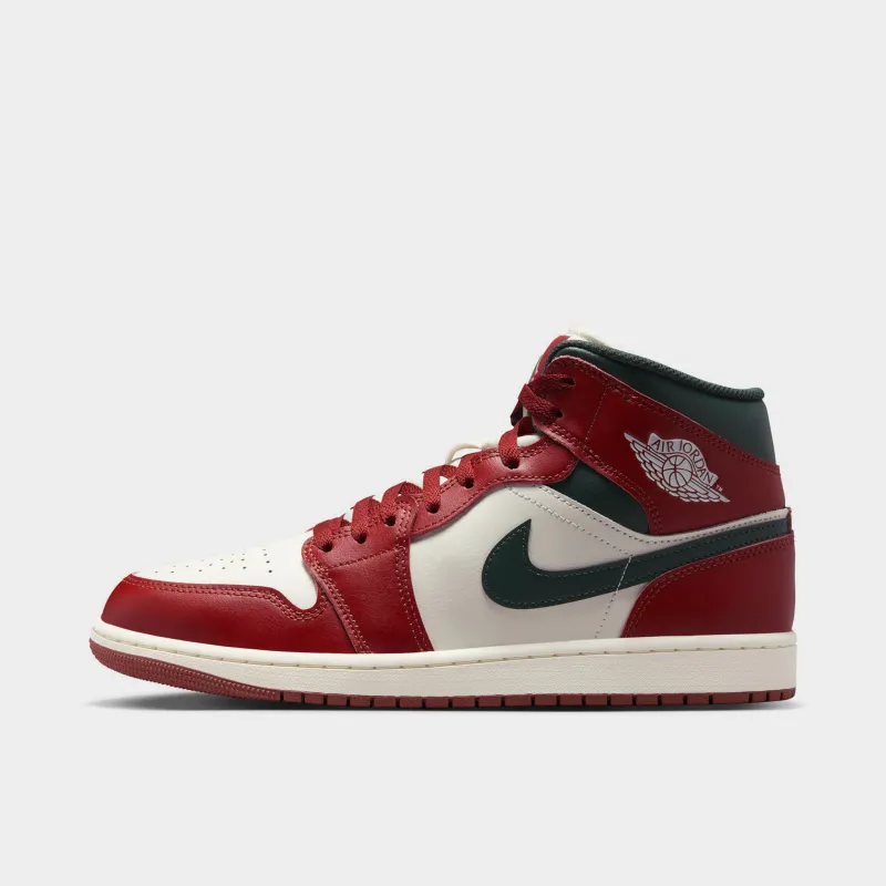 Jordan 1 Mid Red / White - Green made by Jordan