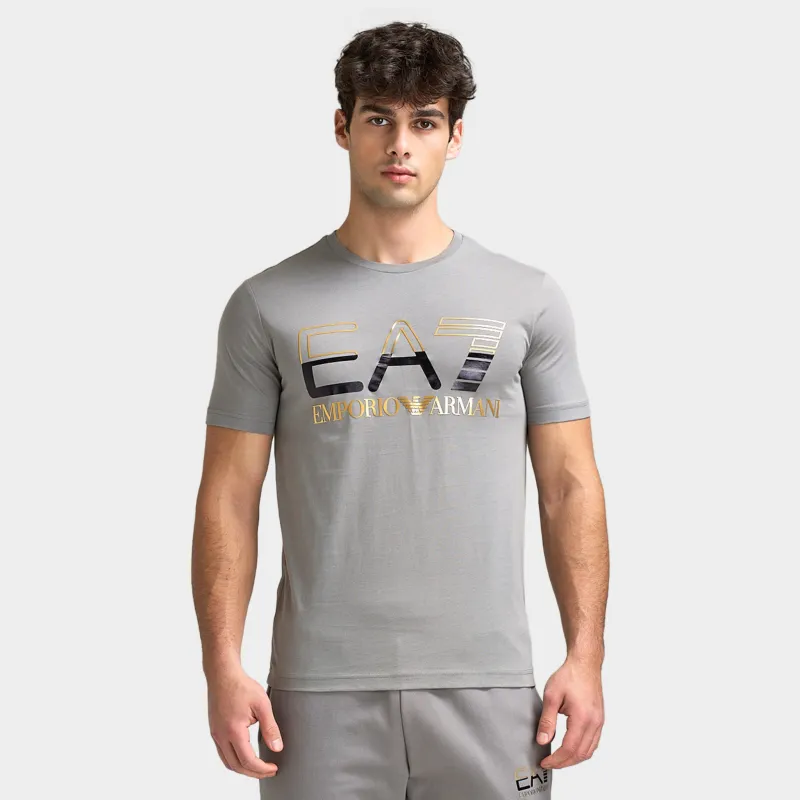 EA7 Gold Chest Logo Tee / Grey made by JD Sports