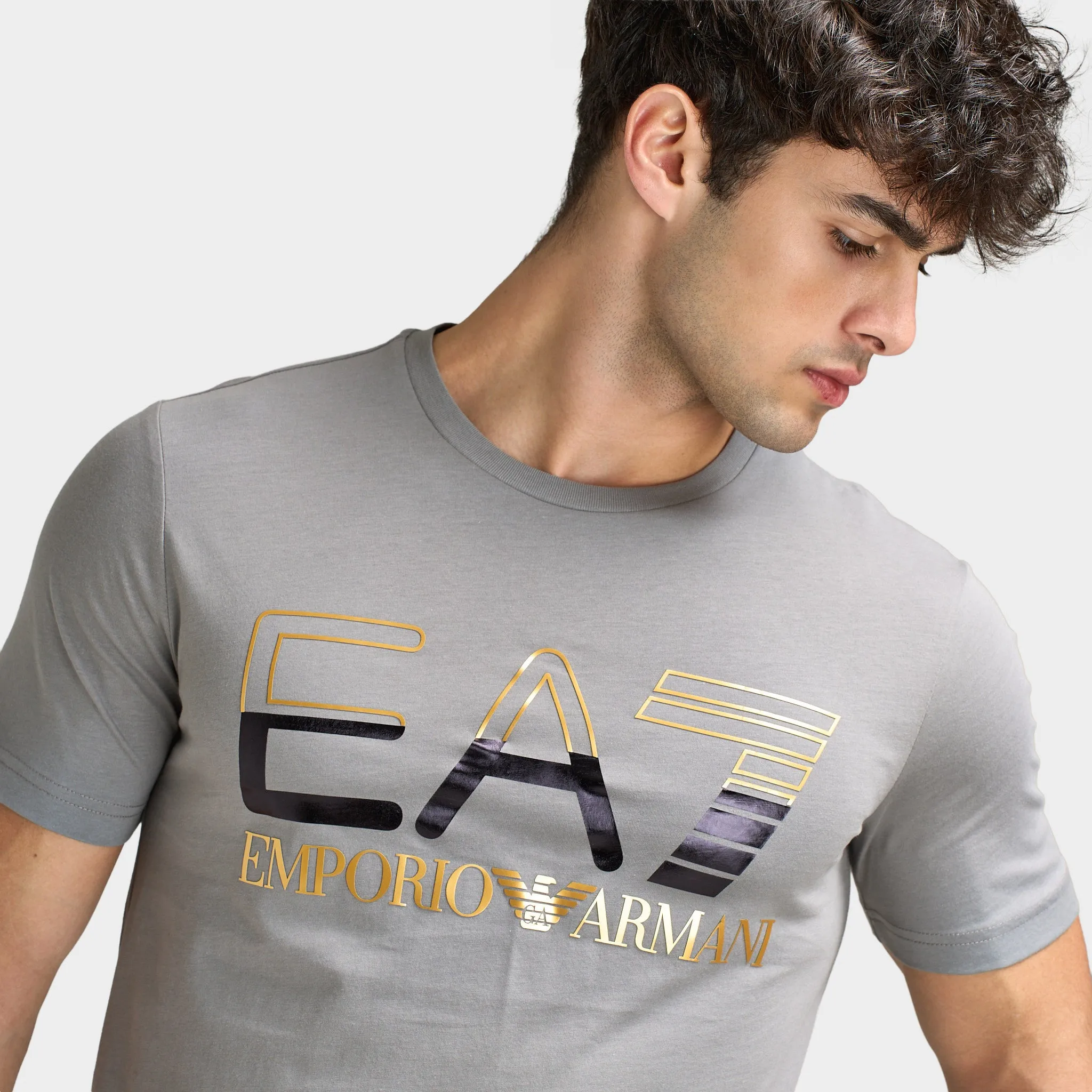 EA7 Gold Chest Logo Tee / Grey sold by JD Sports product image thumbnail 3