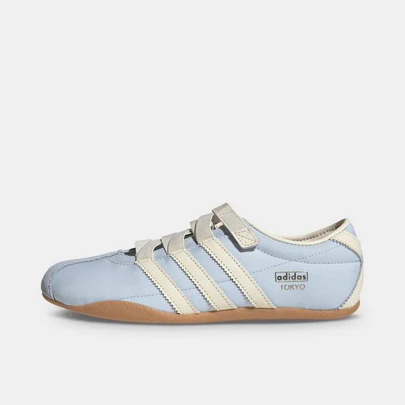 adidas Women's Tokyo Mary Jane Crystal Sky / Cream White - Gold Metallic made by Adidas