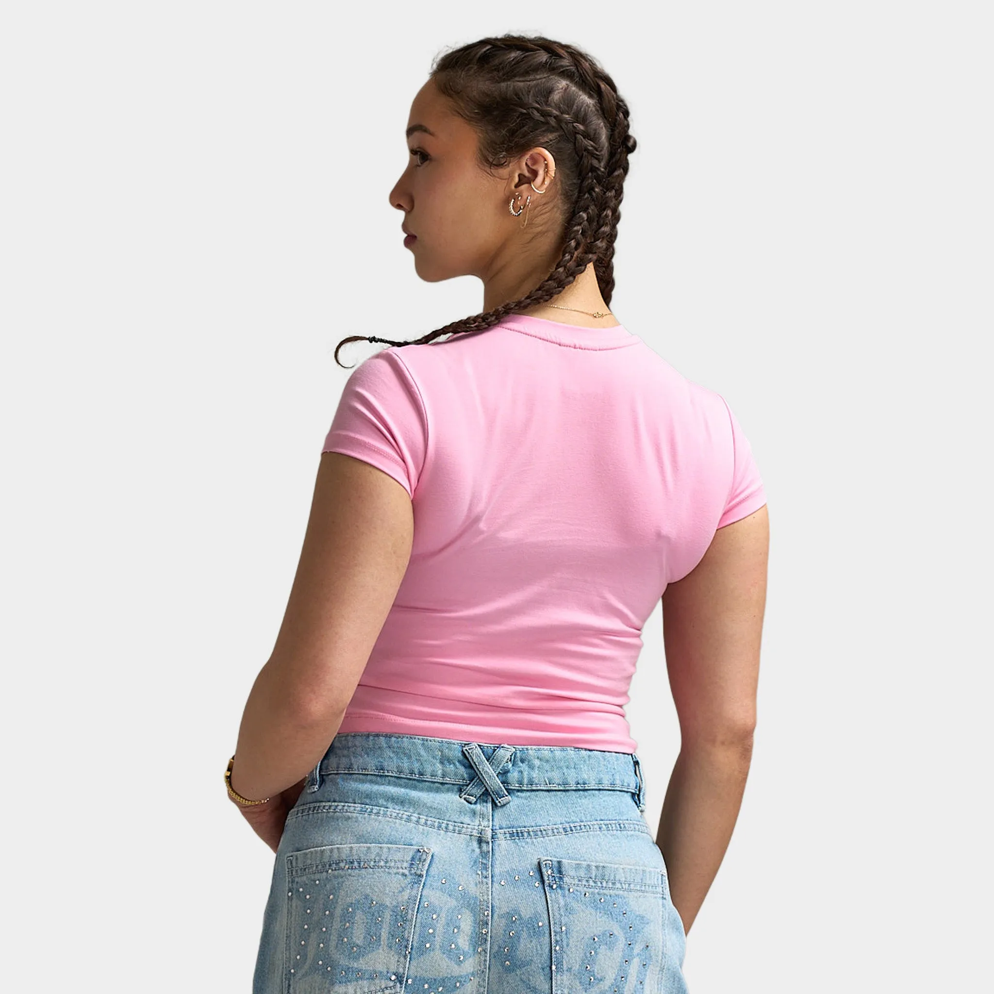 Hoodrich Luz Capped Fitted T-Shirt Bergonia Pink / Silver Rhinestone sold by JD Sports product image thumbnail 2