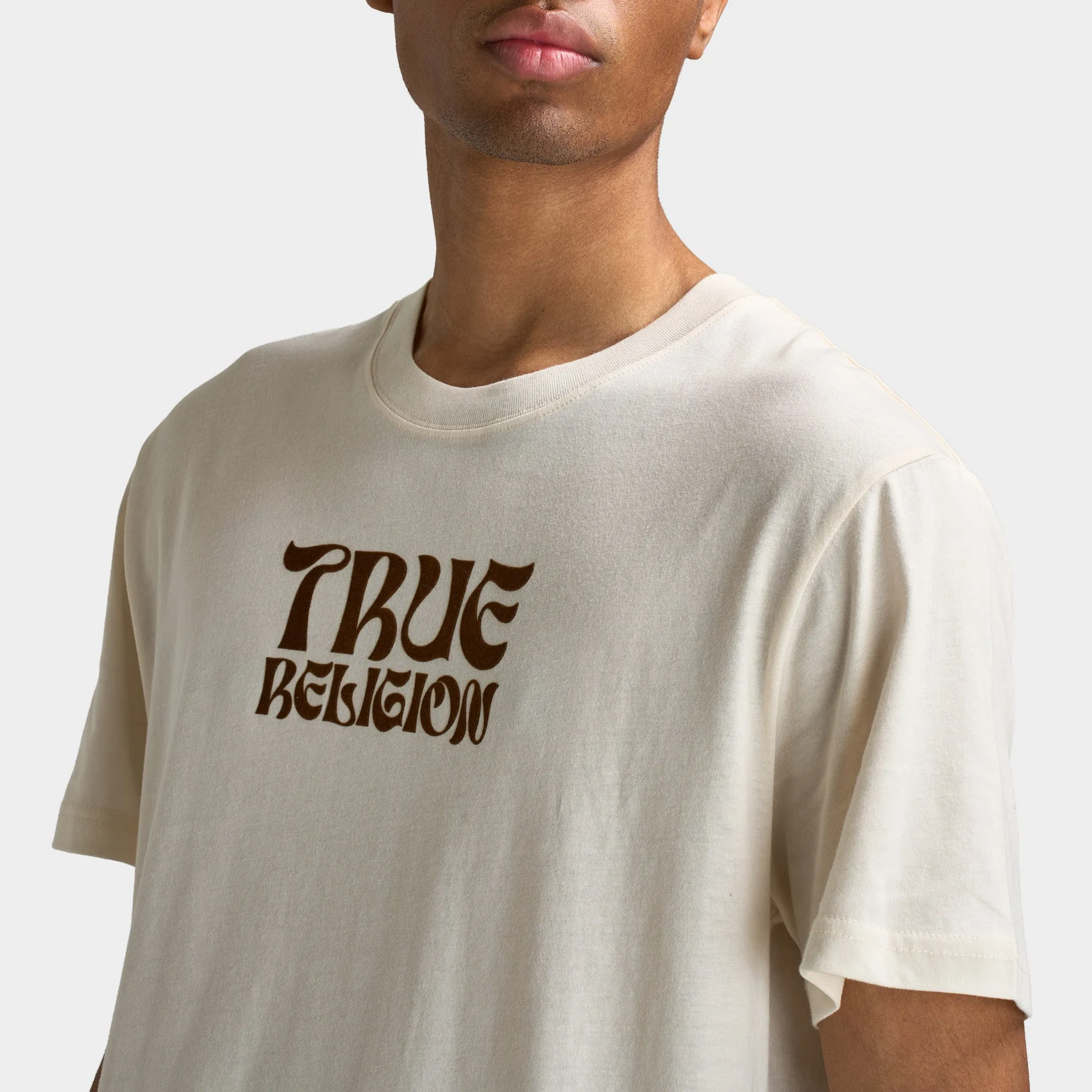 True Religion Wavy Logo Buddha Face Tee Winter White sold by JD Sports product image thumbnail 3