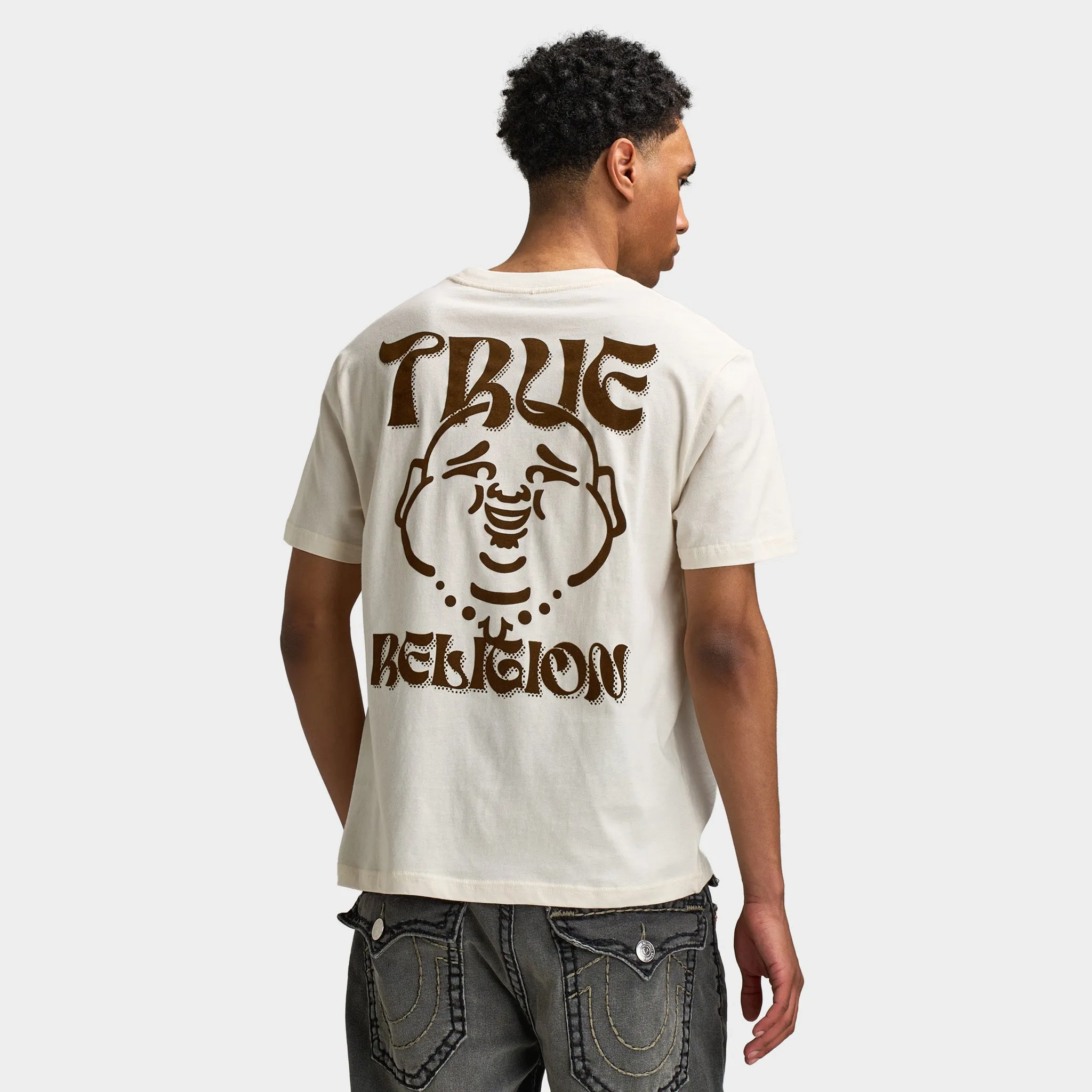 True Religion Wavy Logo Buddha Face Tee Winter White sold by JD Sports product image thumbnail 2