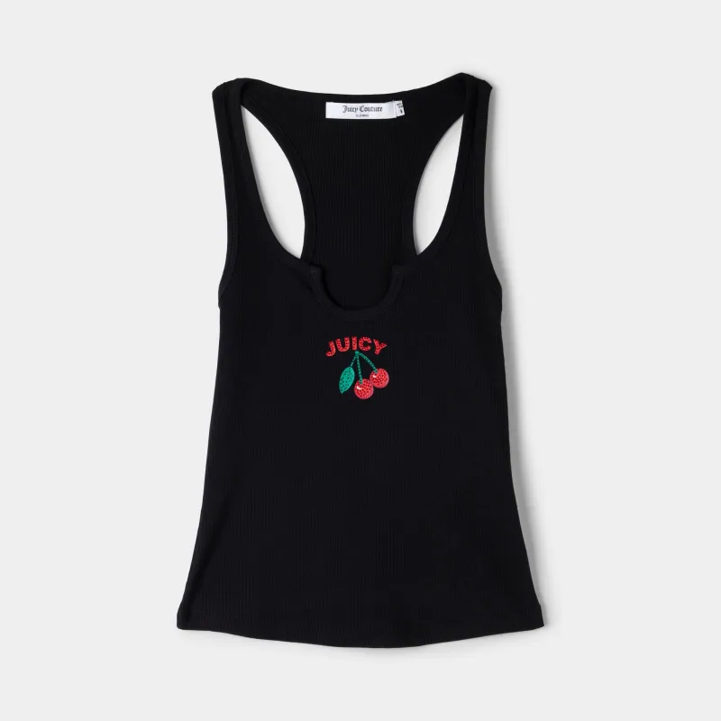Juicy Couture Women's Racerback Graphic Tank / Liquorice made by Juicy Couture