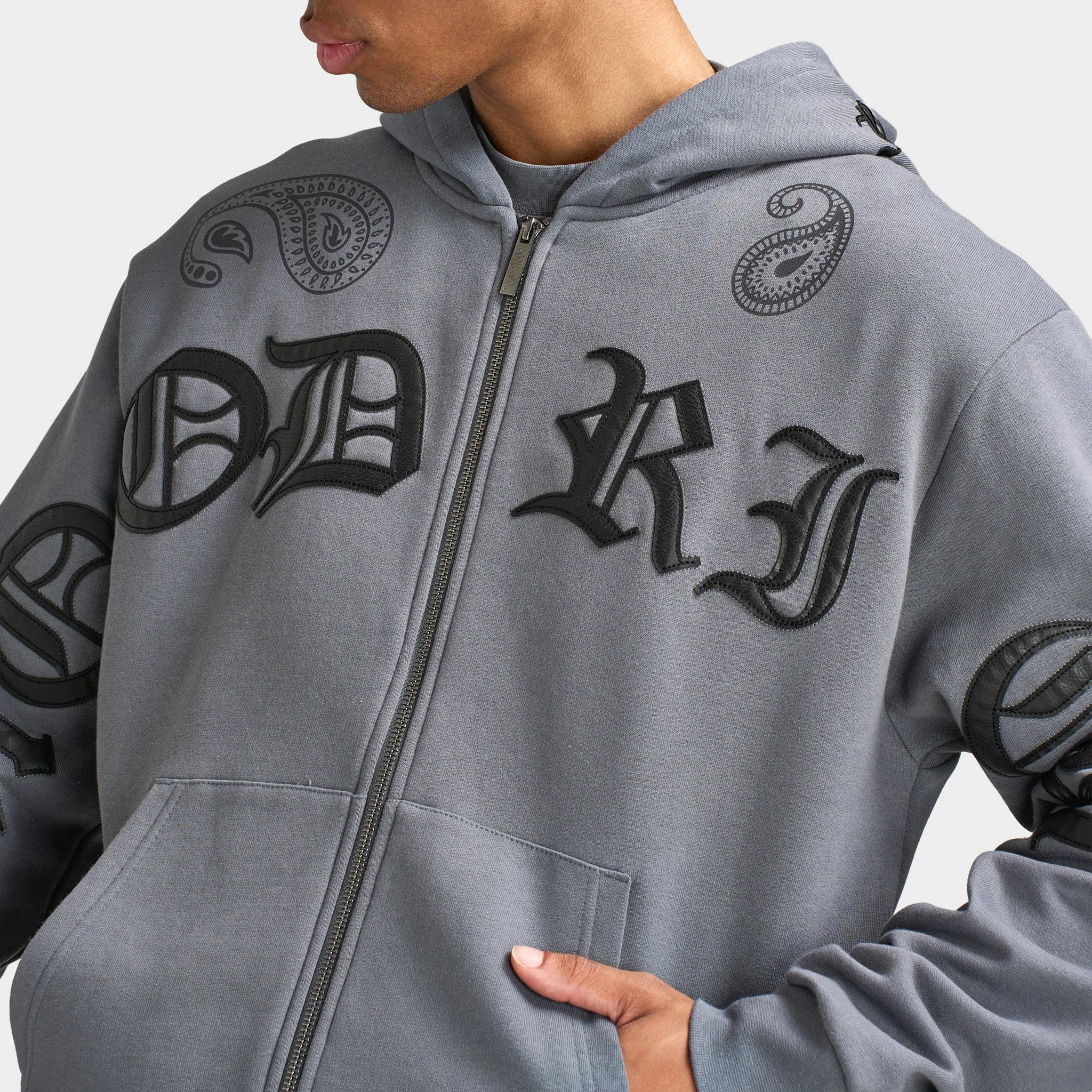 Hoodrich Inkline Oversized Full-Zip Hoodie Lava Smoke / Black Oyster sold by JD Sports product image thumbnail 3