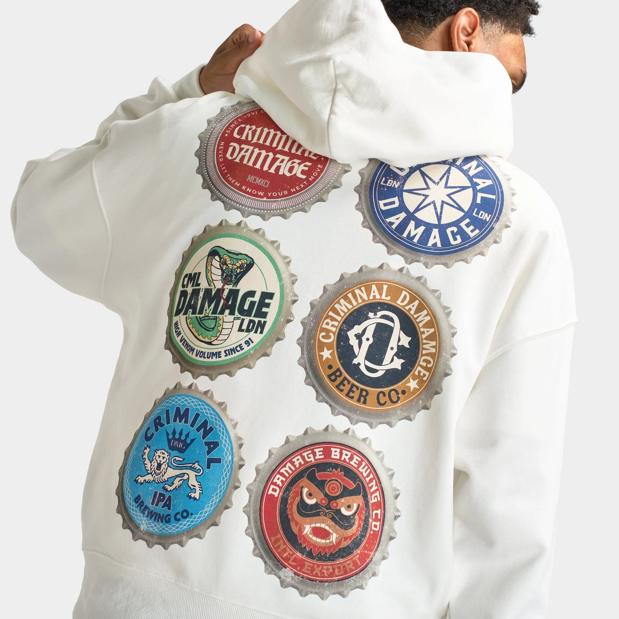 Criminal Damage Mens' Beer Bottle Hoodie / Off-White sold by JD Sports product image thumbnail 4