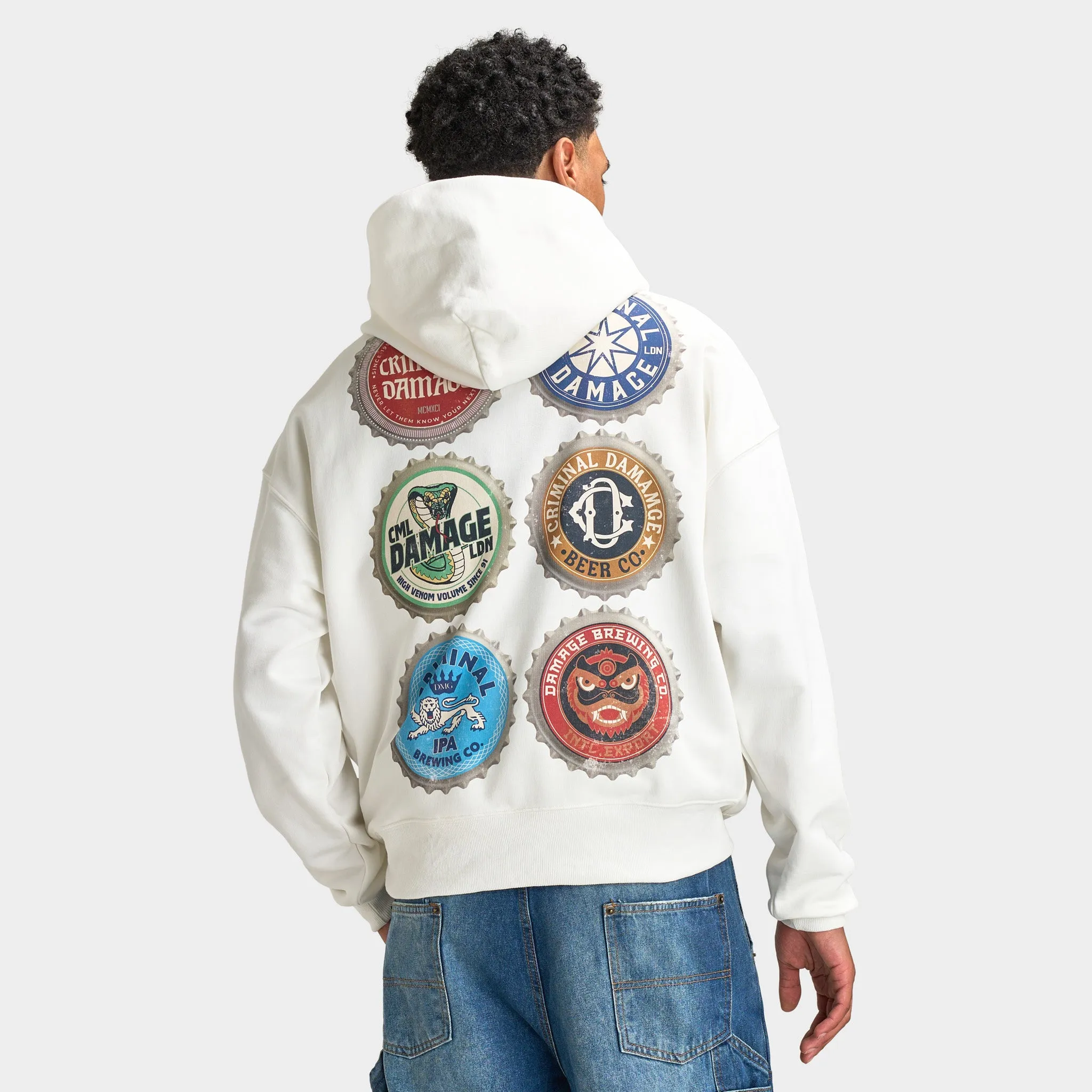Criminal Damage Mens' Beer Bottle Hoodie / Off-White sold by JD Sports product image thumbnail 2