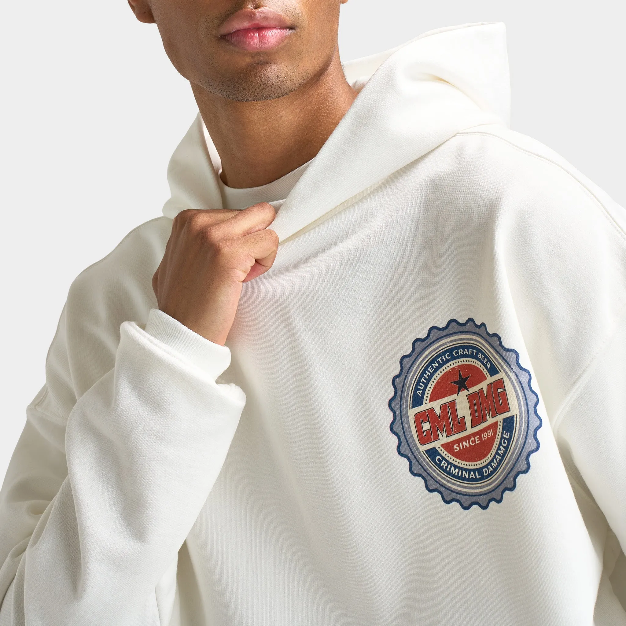 Criminal Damage Mens' Beer Bottle Hoodie / Off-White sold by JD Sports product image thumbnail 3