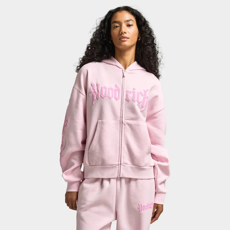 Hoodrich Women's Totem Mid Length Full-Zip Hoodie / Pink made by Hoodrich