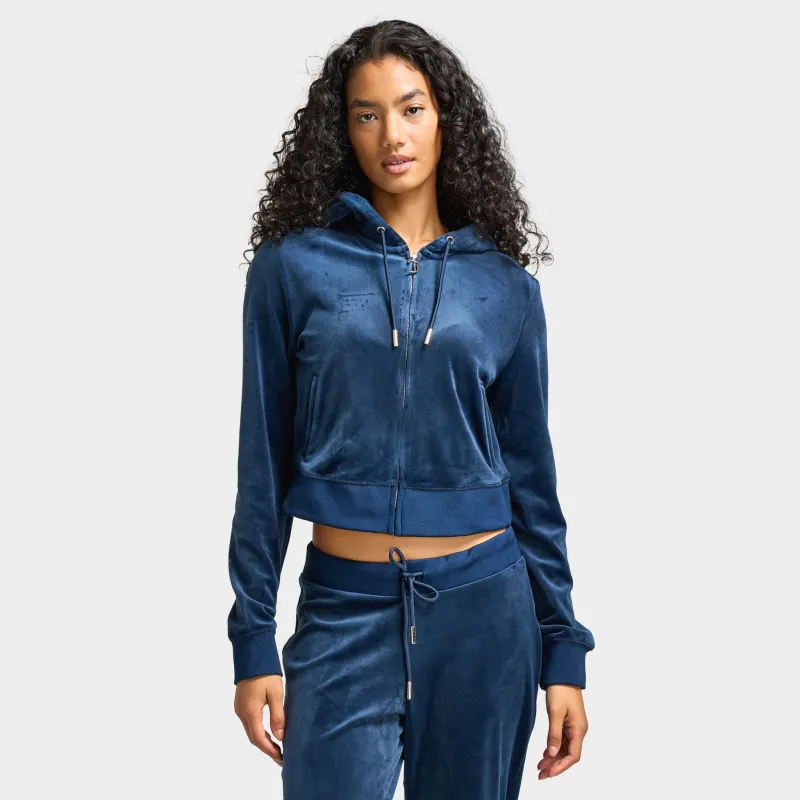 Juicy Couture Women's OG Big Bling Full-Zip Hoodie / Regal Blue made by Juicy Couture