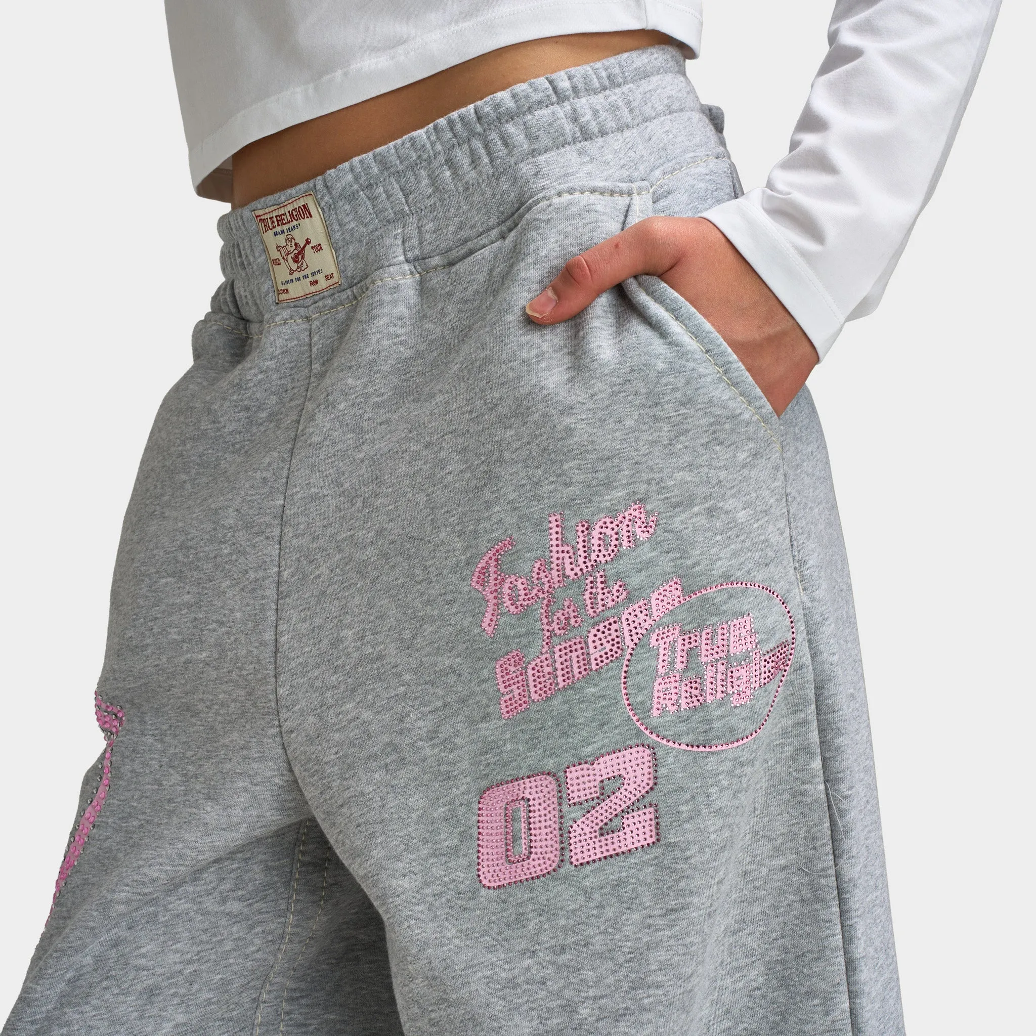True Religion Big T Crystal Baggy Jogger / Heather Grey sold by JD Sports product image thumbnail 5