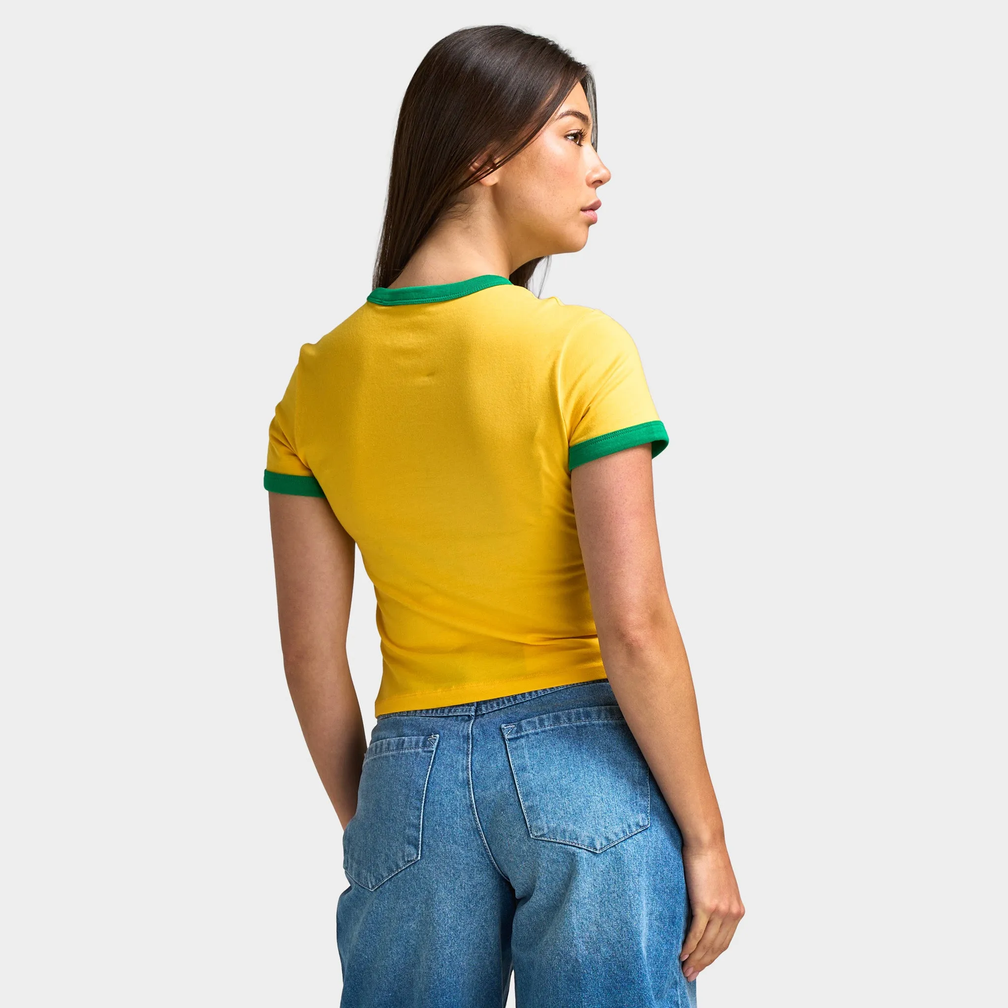 Jordan Women's Graphic Brazil Crew Neck Top Varsity Maize / Lucky Green sold by JD Sports product image thumbnail 2