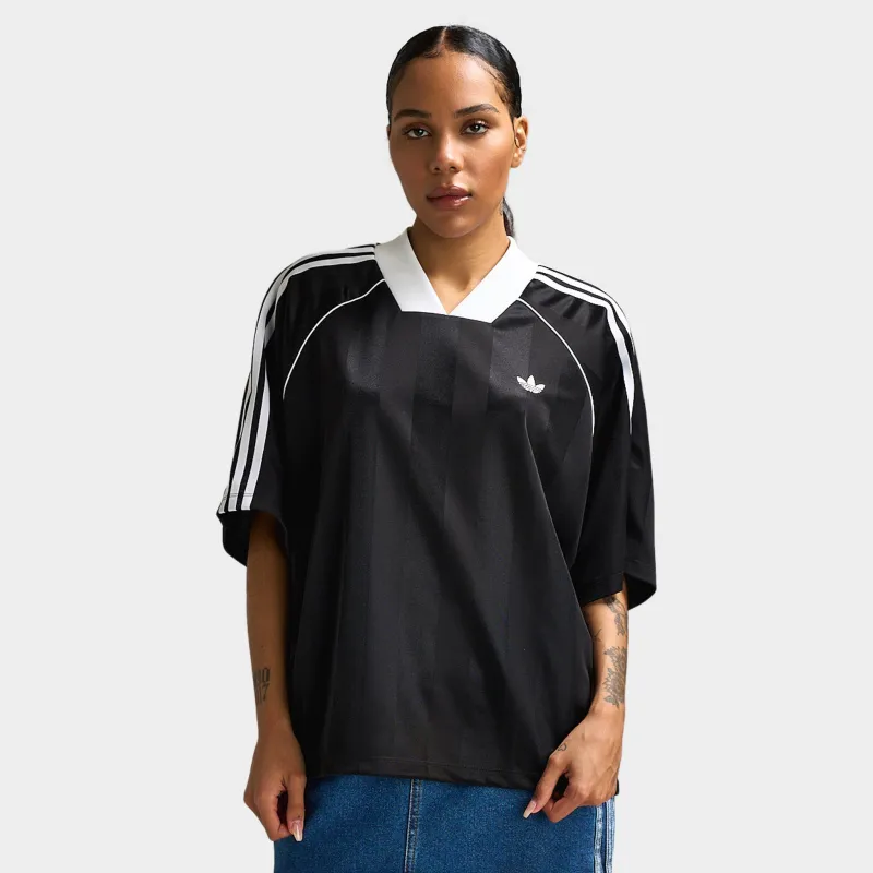 adidas Women's 3 Stripe Jacquard T-Shirt Black / White made by Adidas