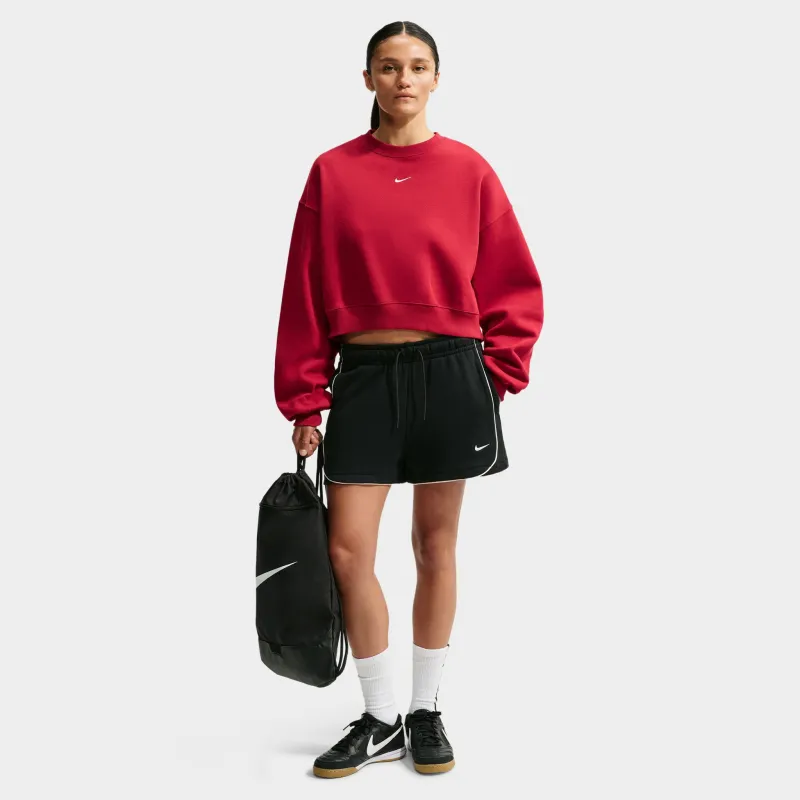 Nike Women's Studio Fleece Cropped Crew Sweatshirt / Tough Red made by Nike