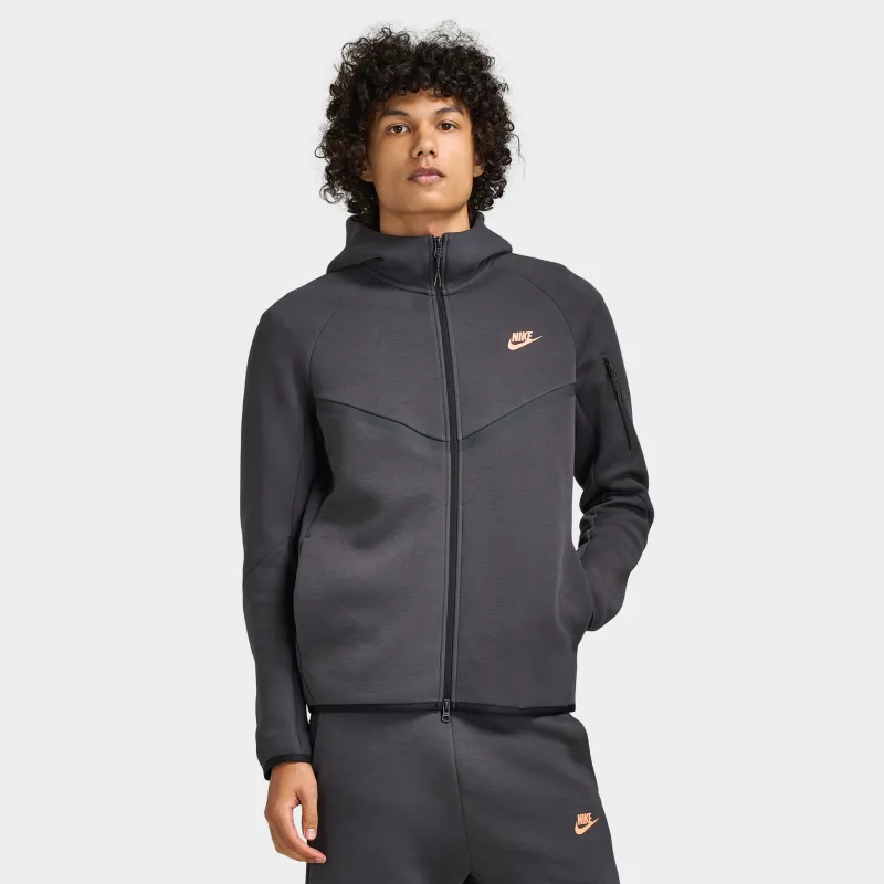 Nike Tech Men's Fleece Windrunner Full-Zip Jacket Anthracite / Orange Frost made by Nike
