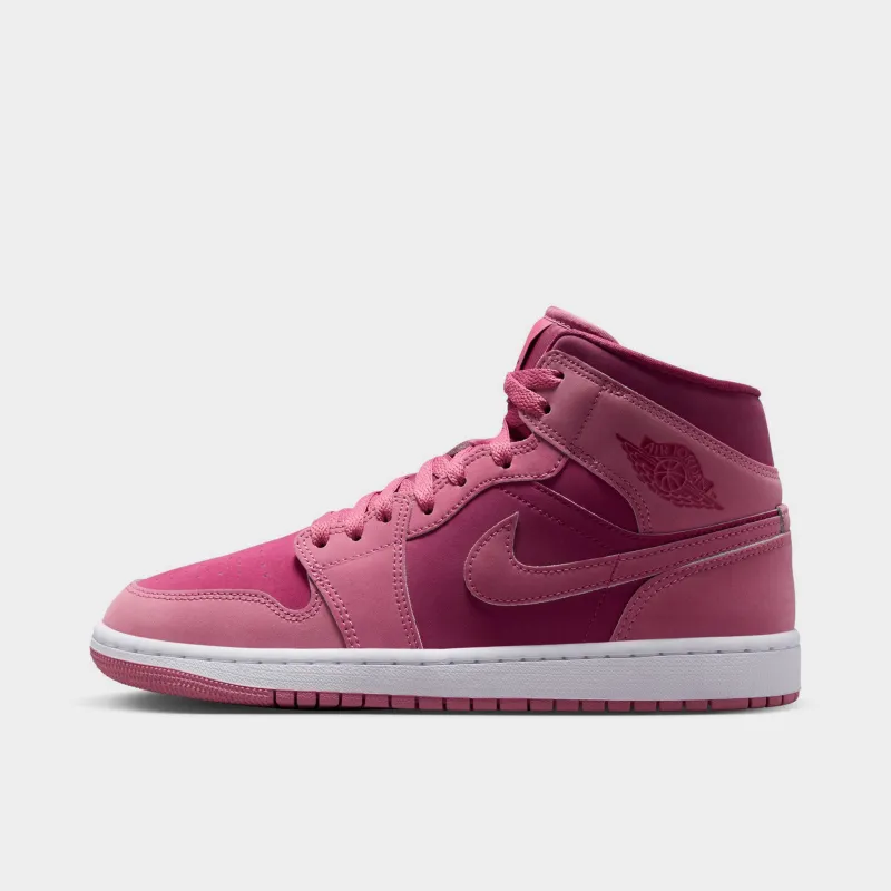 Jordan Women's 1 Mid Desert Berry / Sweet Beet - White made by Jordan