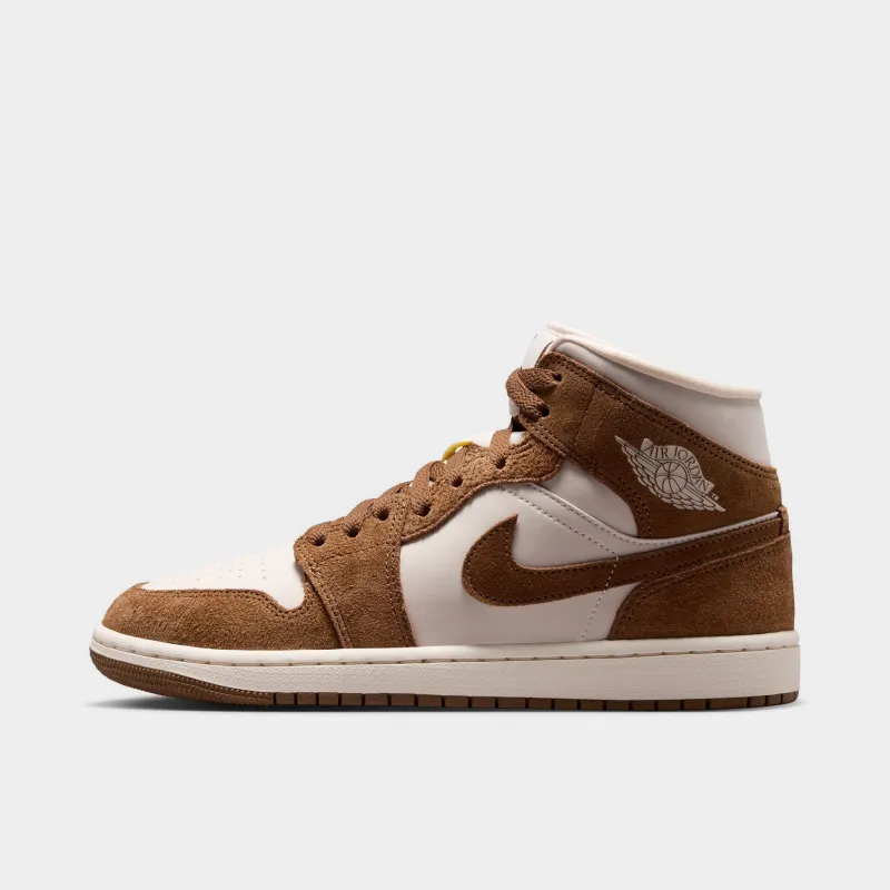Jordan Women's 1 Mid Light British Tan / Chalk made by Jordan