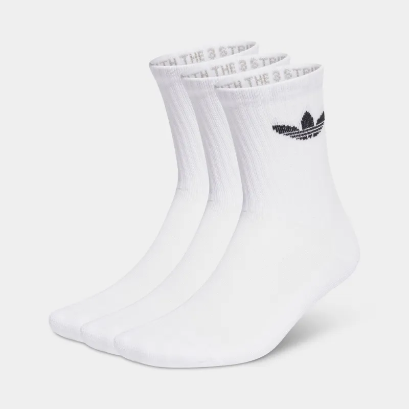 adidas Originals Trefoil Crew Cushion Socks (3-Pack) / White made by Adidas