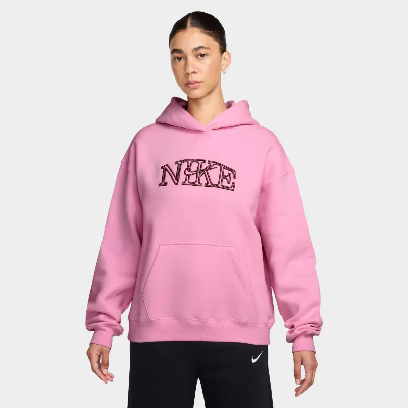 Nike Women's Studio Fleece Oversized Hoodie Pink Rise / Pink Smoke made by Nike